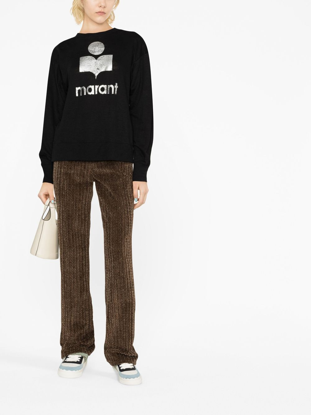 logo-print linen sweatshirt - 2