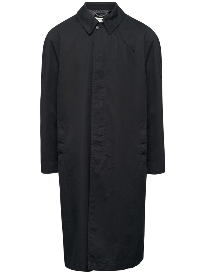 zip-detail cotton trench coat 1
