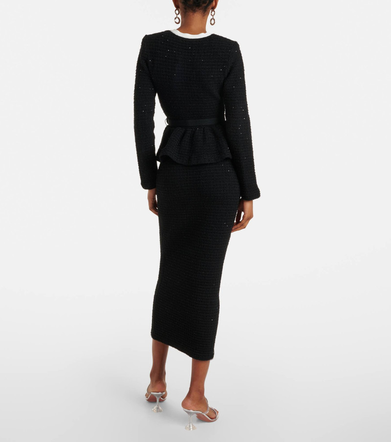Sequined floral tweed midi dress 3