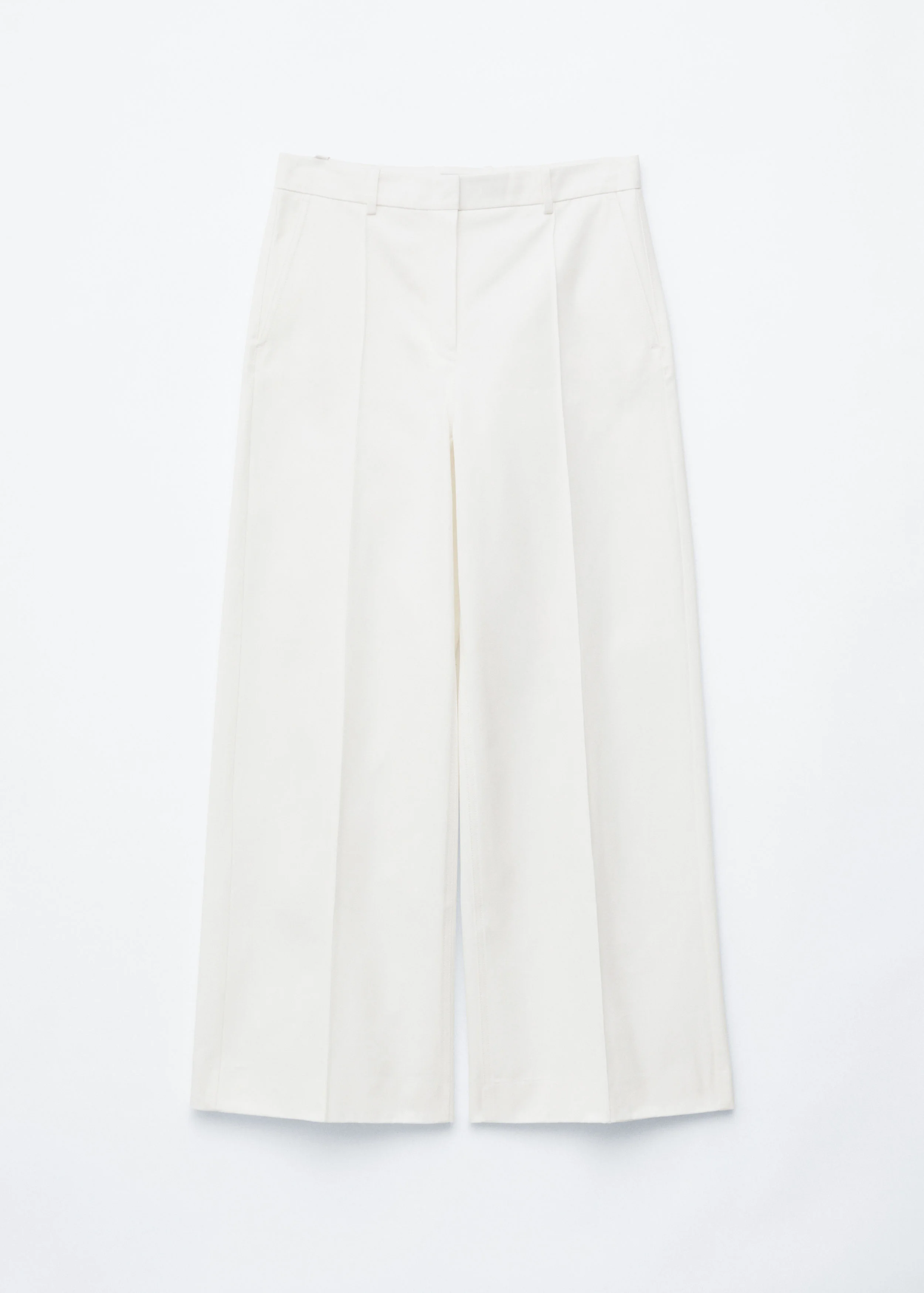 Press-Crease Cotton Trousers - 1