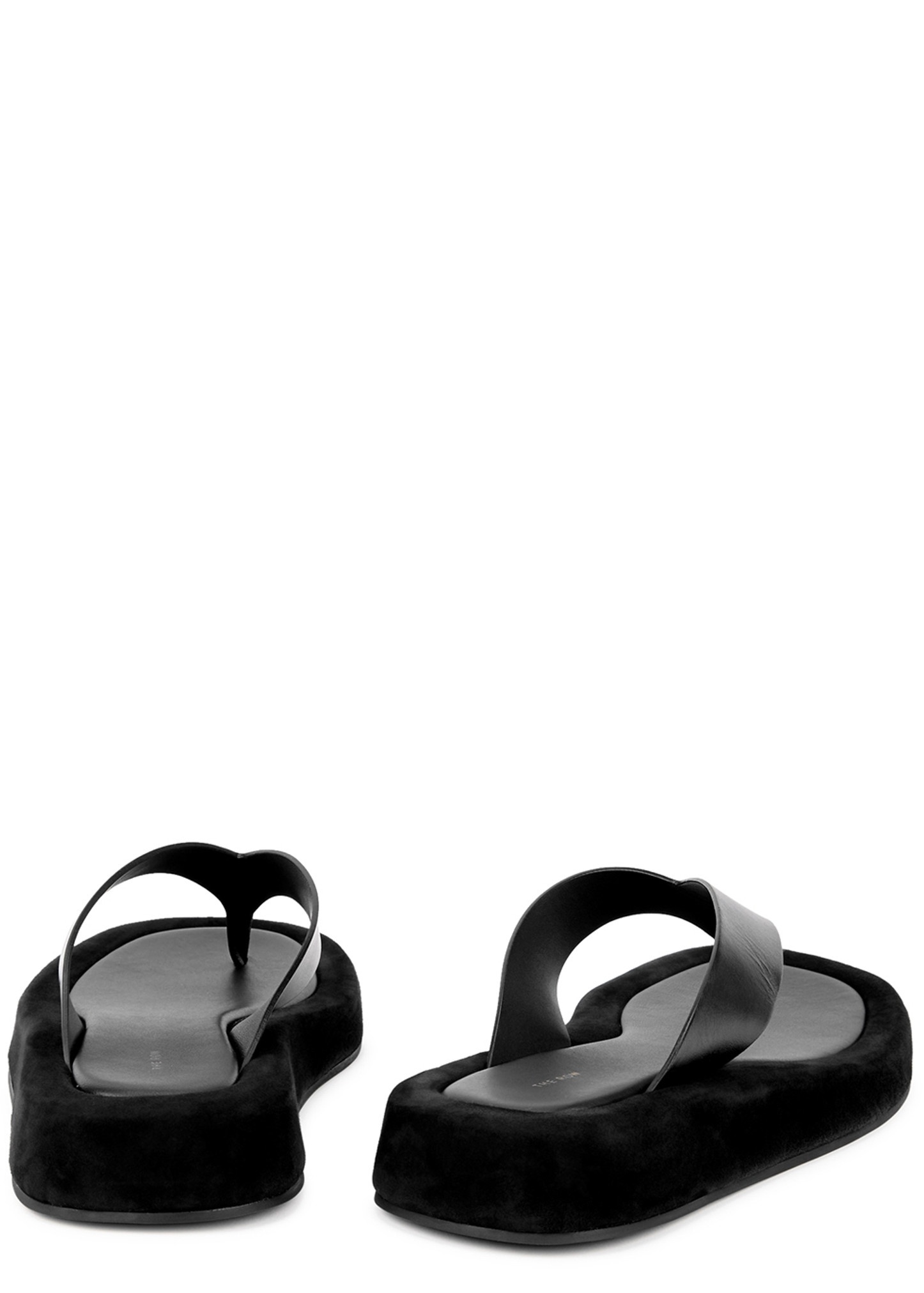 Ginza black leather flip flops - 3