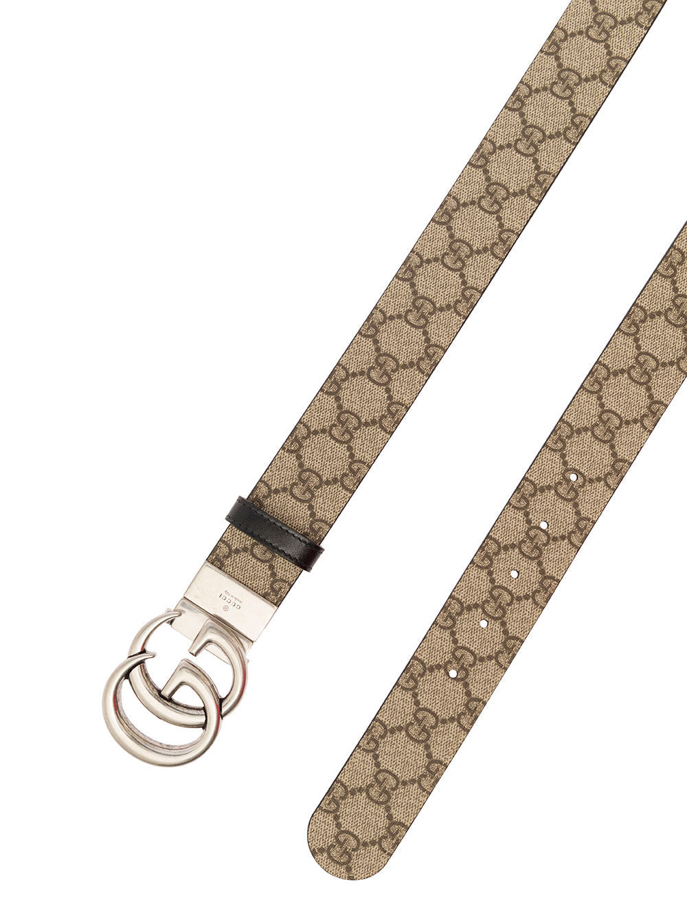 Gucci Men Reversible Belt With Double G Buckle In Gg Supreme Canvas And Leather Man - 3