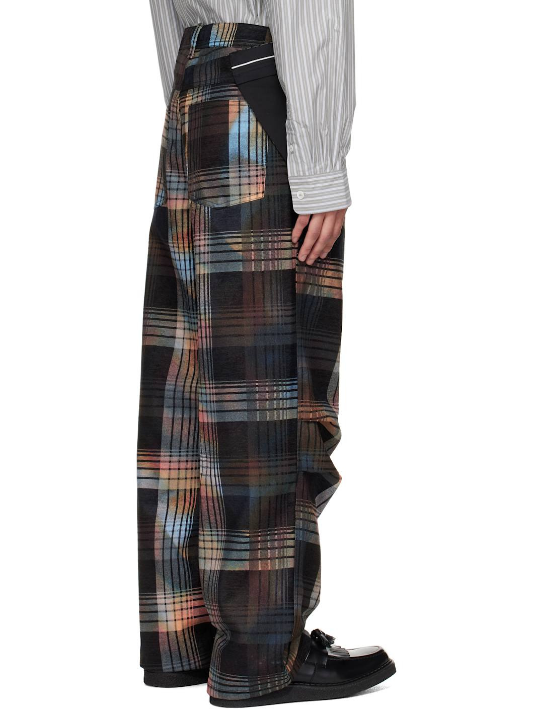 Multicolor Burn-Out Check-Out Trousers - 3