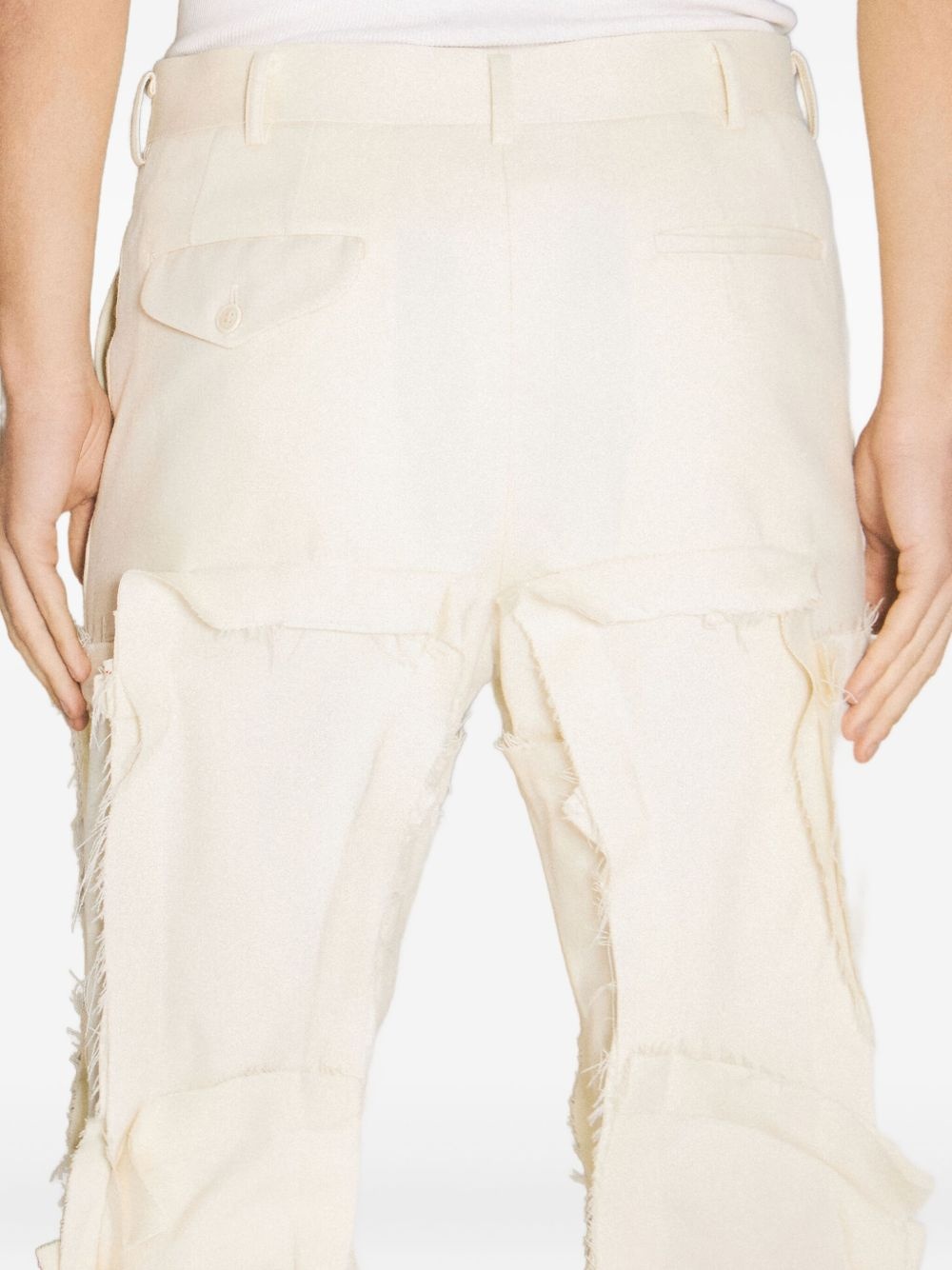 frayed-details tailored trousers - 4