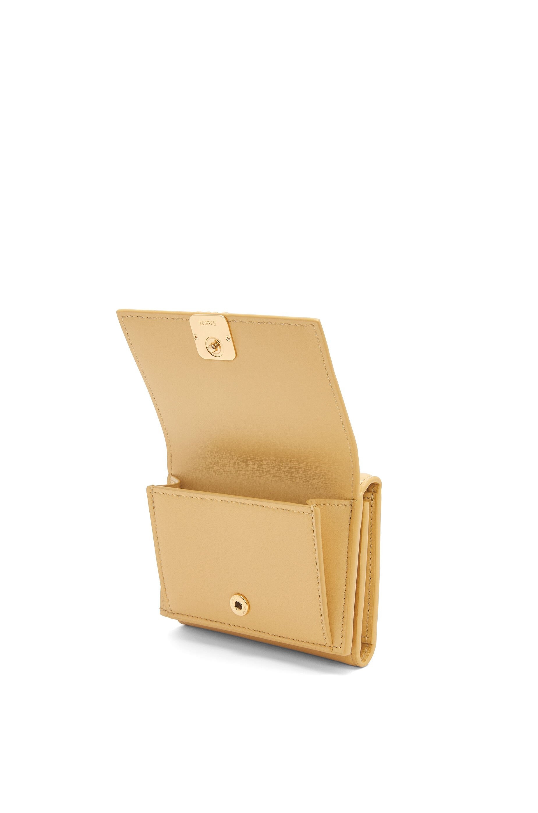 Puffer Anagram trifold wallet in shiny nappa calfskin - 3