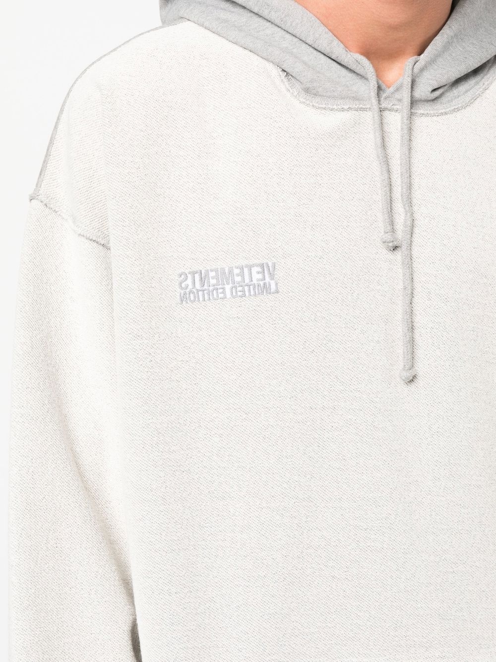 inside-out effect drawstring hoodie - 6