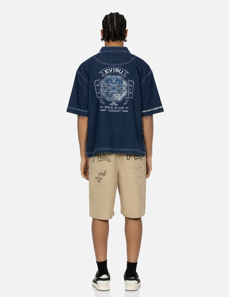 KAMON APPLIQUÉ EMBROIDERY LOOSE FIT DENIM KIMONO 5