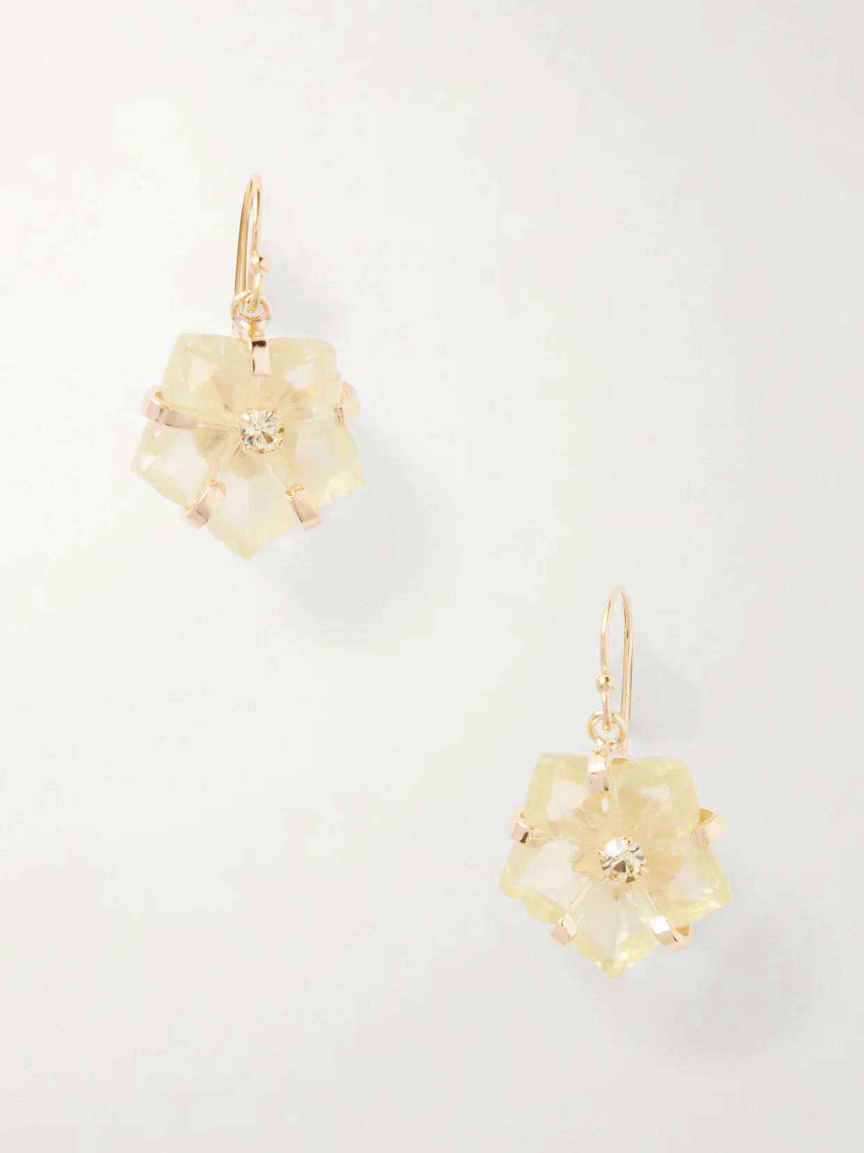Lyanna Crystal-embellished Gold-tone Quartz Earrings - 1