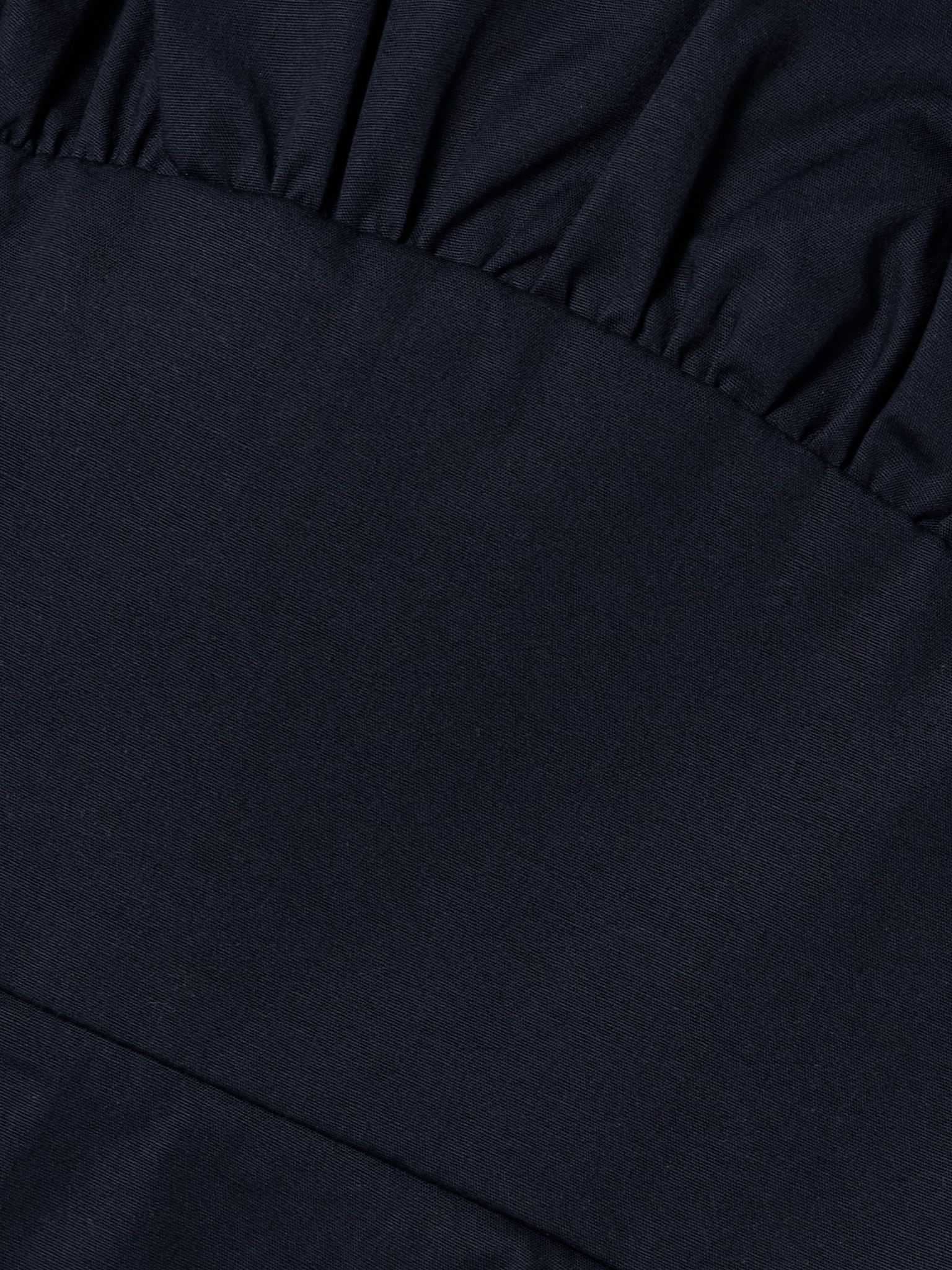 Mia ruffled cotton-blend poplin mini dress Navy - 4