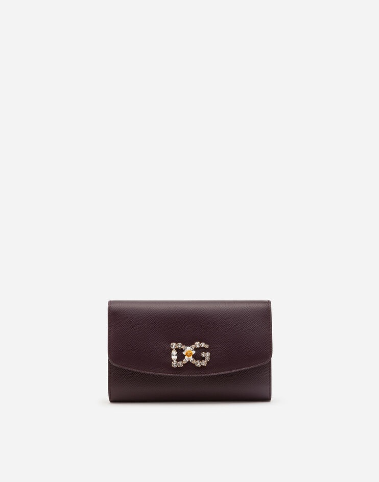 Dauphine calfskin mini bag with rhinestone-detailed DG logo - 1