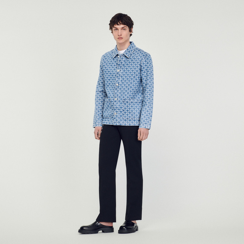 Sandro Square Cross denim jacket outlook