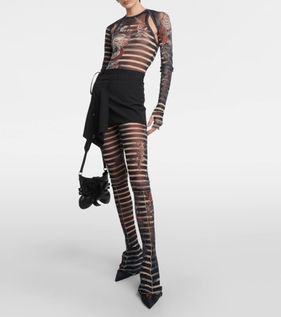 Jean Paul Gaultier Tattoo Collection printed tulle sleeves outlook