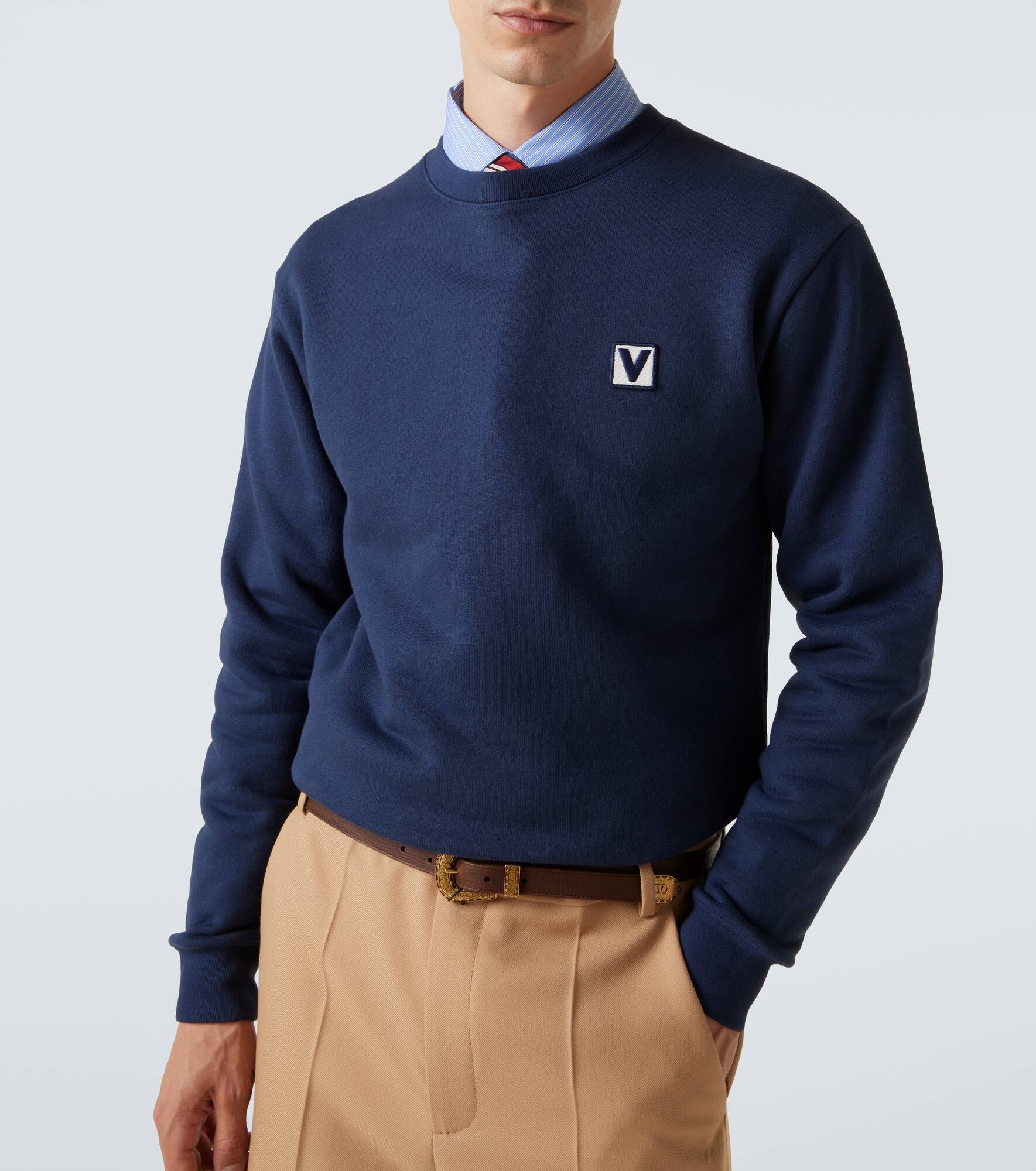 VLogo cotton jersey sweatshirt - 5