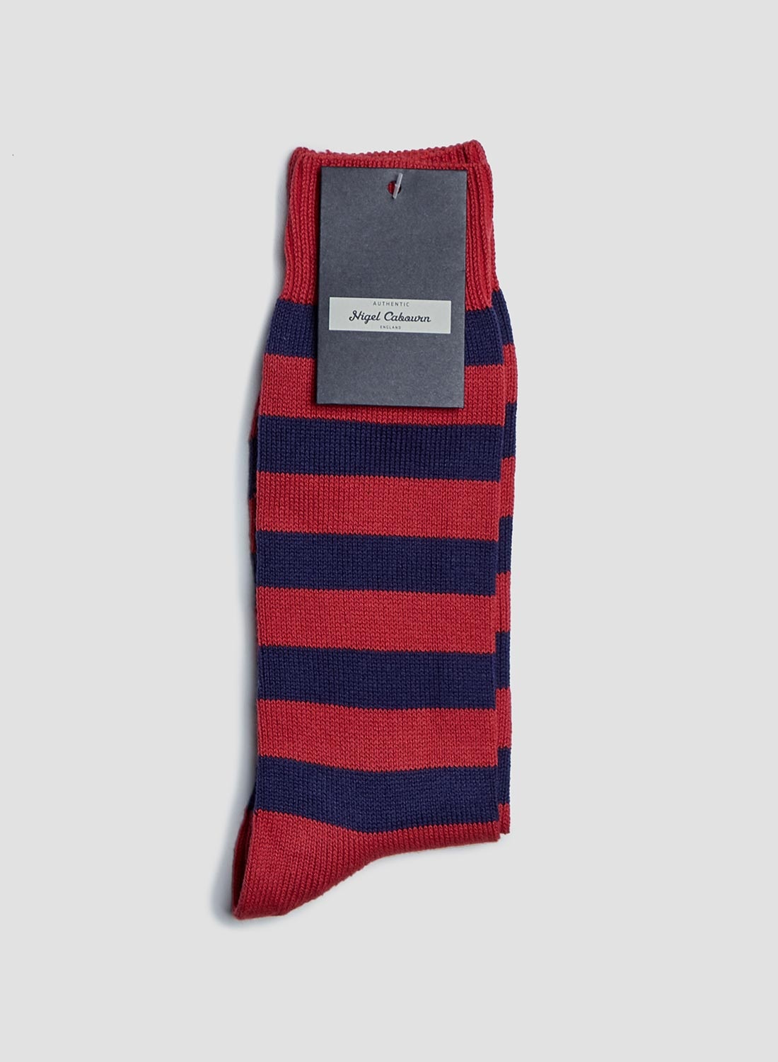 Cotton Stripe Socks in Blue/Red - 3