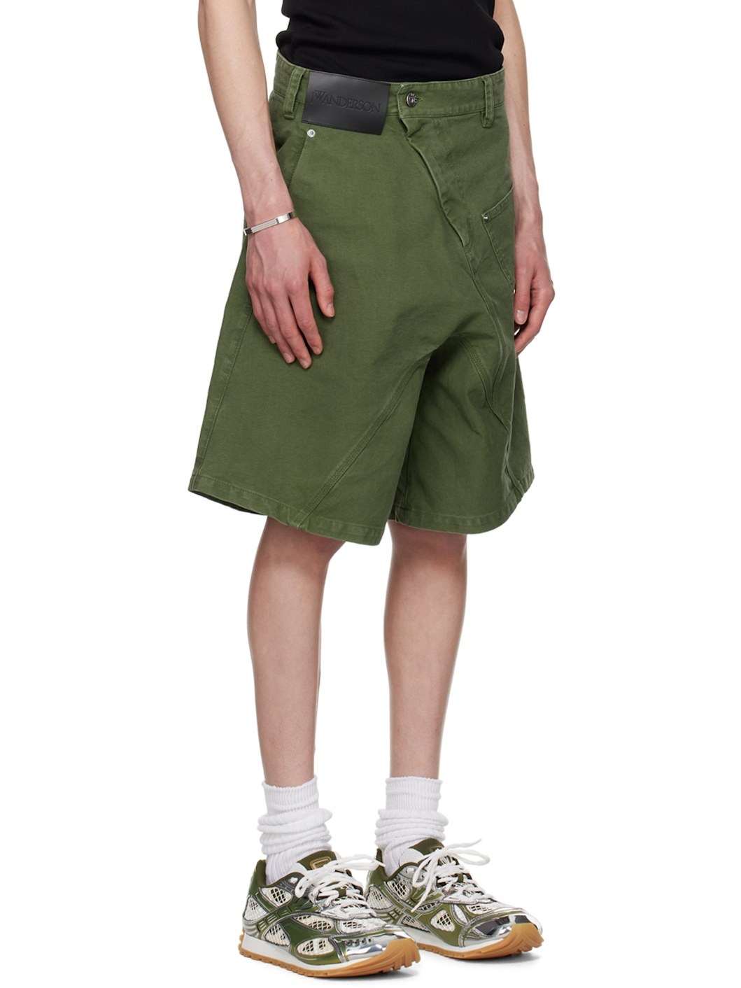 Green Twisted Workwear Shorts - 2