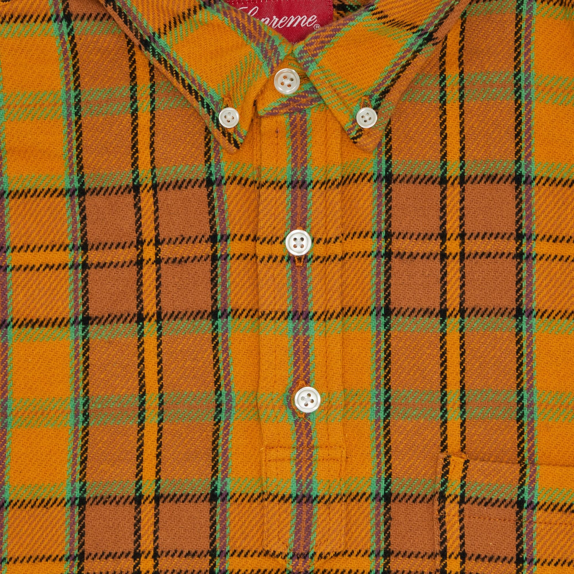 Supreme Pullover Plaid Flannel Shirt 'Gold' - 3