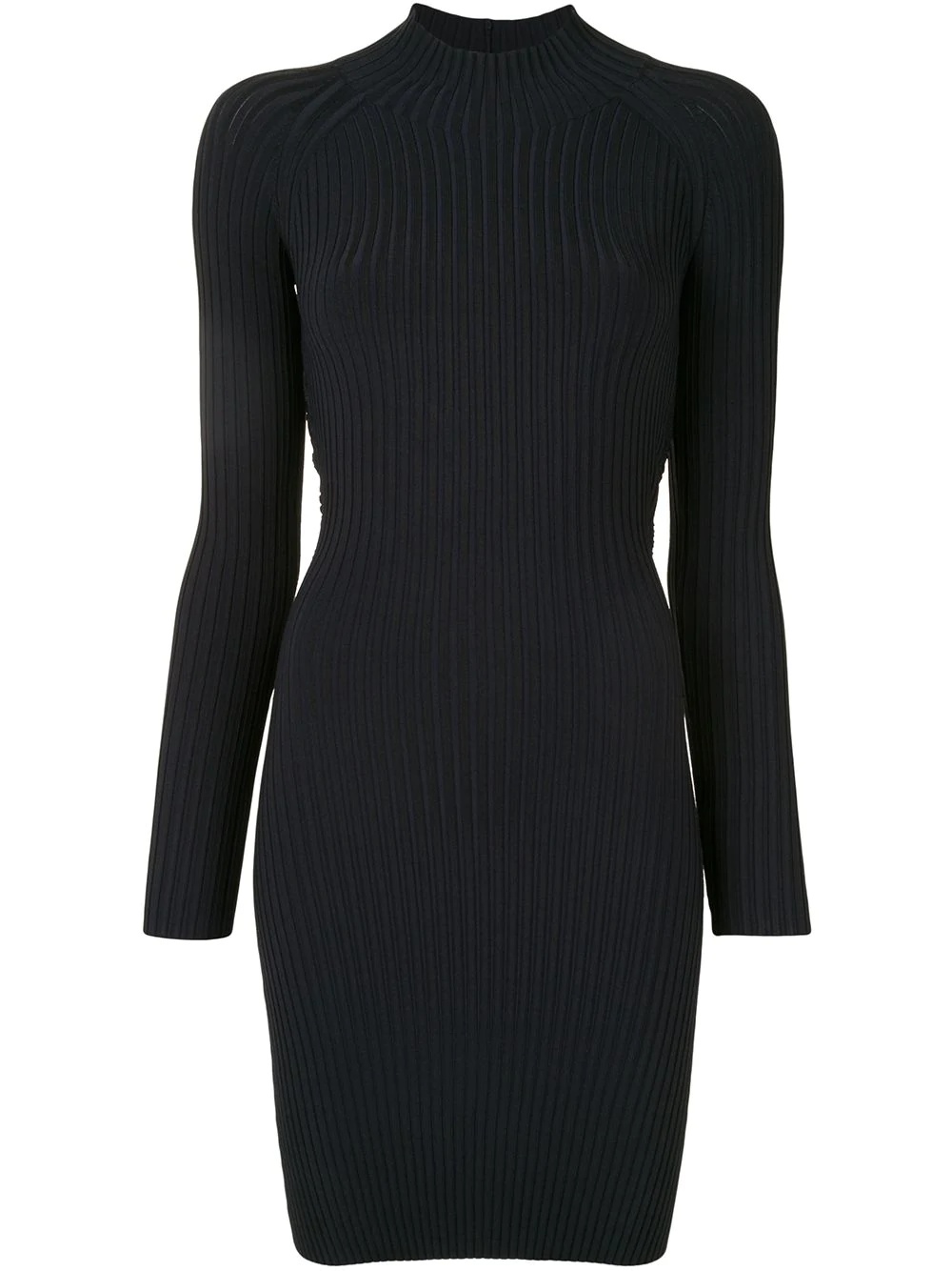 ribbed twisted-back mini dress - 1