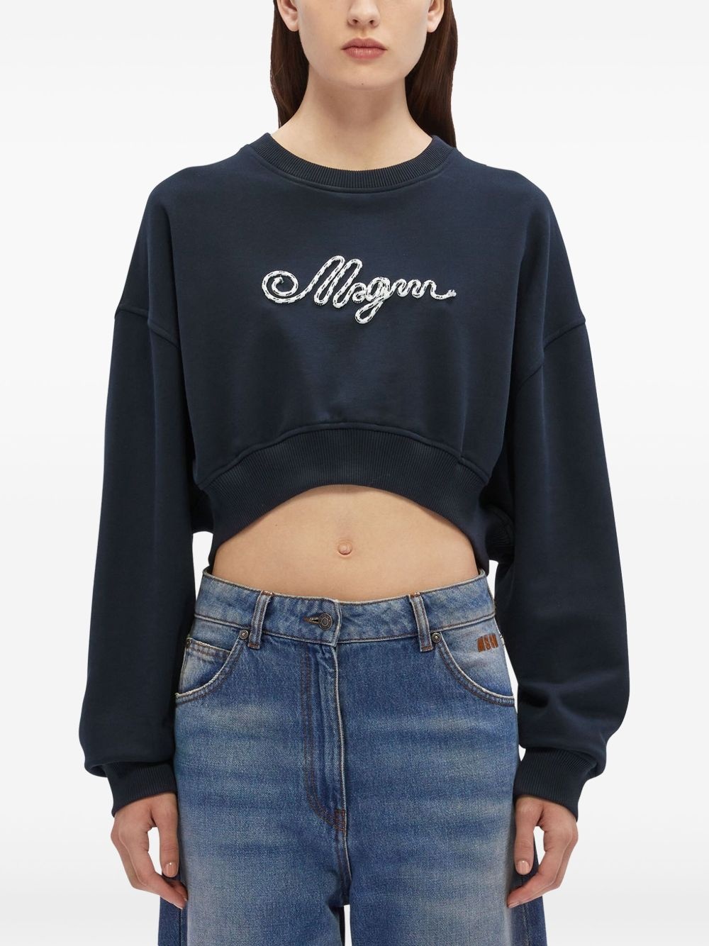 logo-embroidered sweatshirt - 3