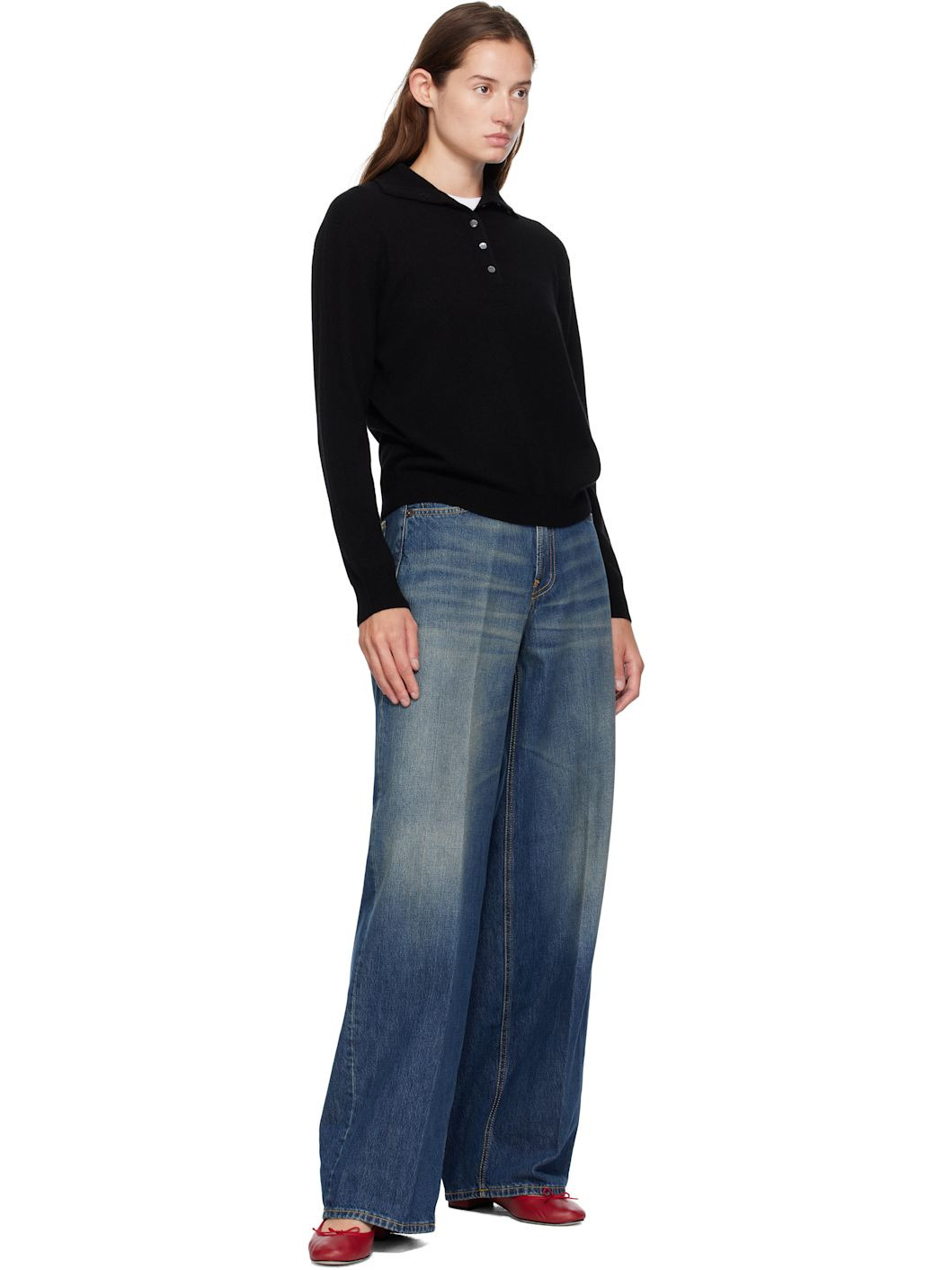 Blue Loose Roomy Jeans - 4