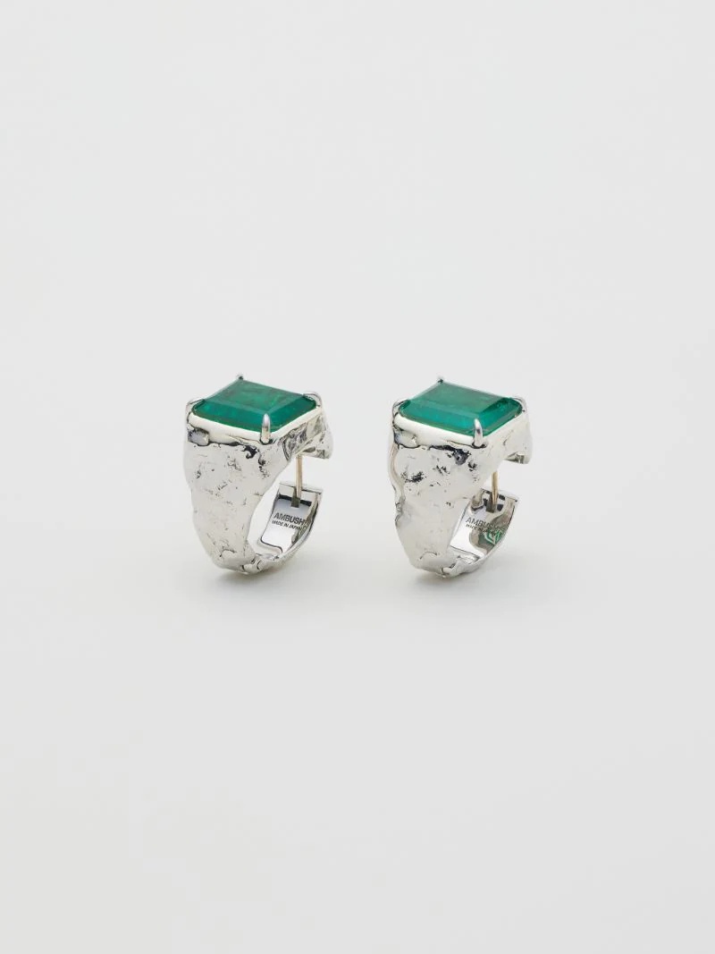 SQUARE CUT STONE EARRINGS - 1