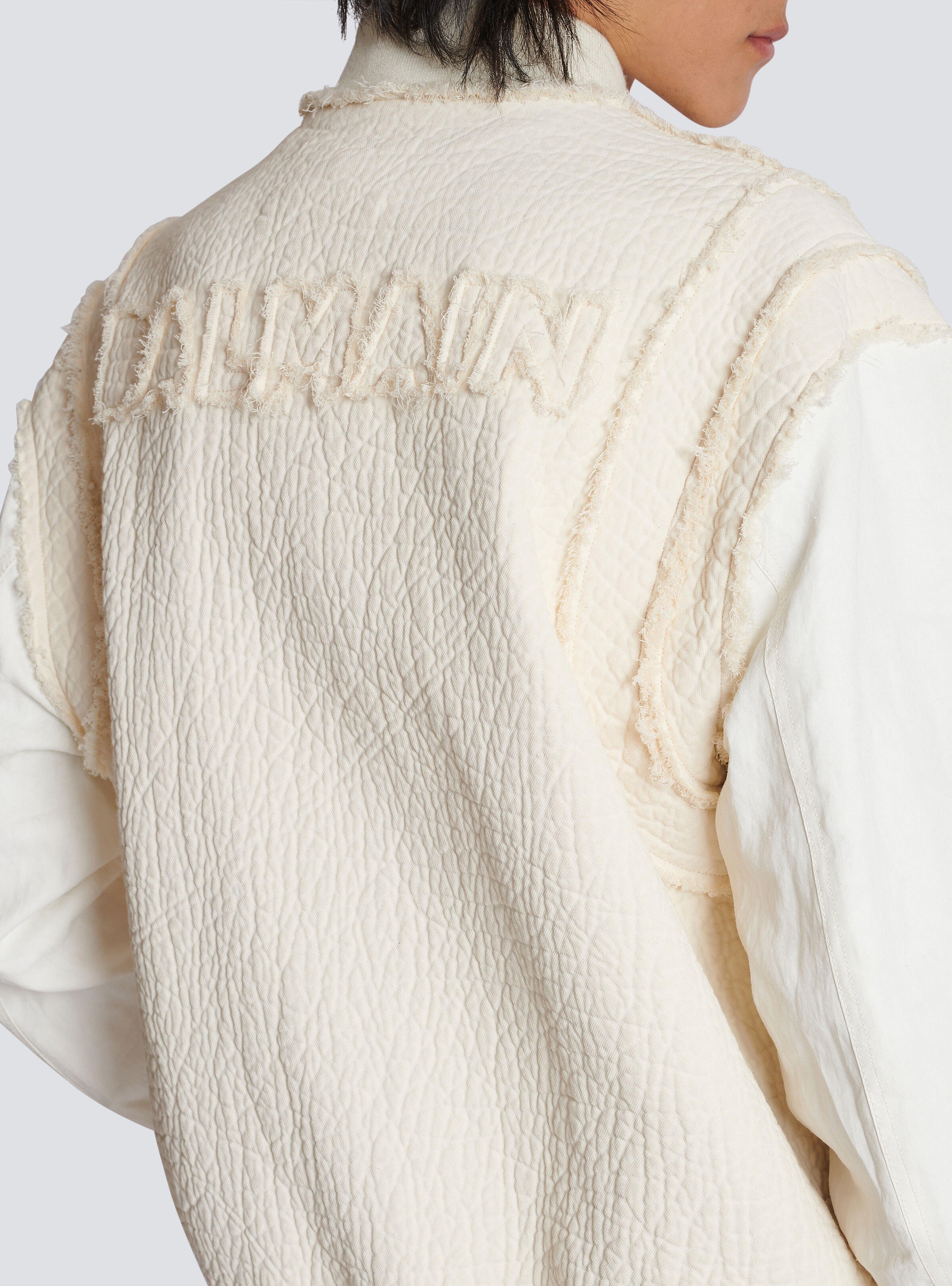 Textured cotton bomber jacket - 6