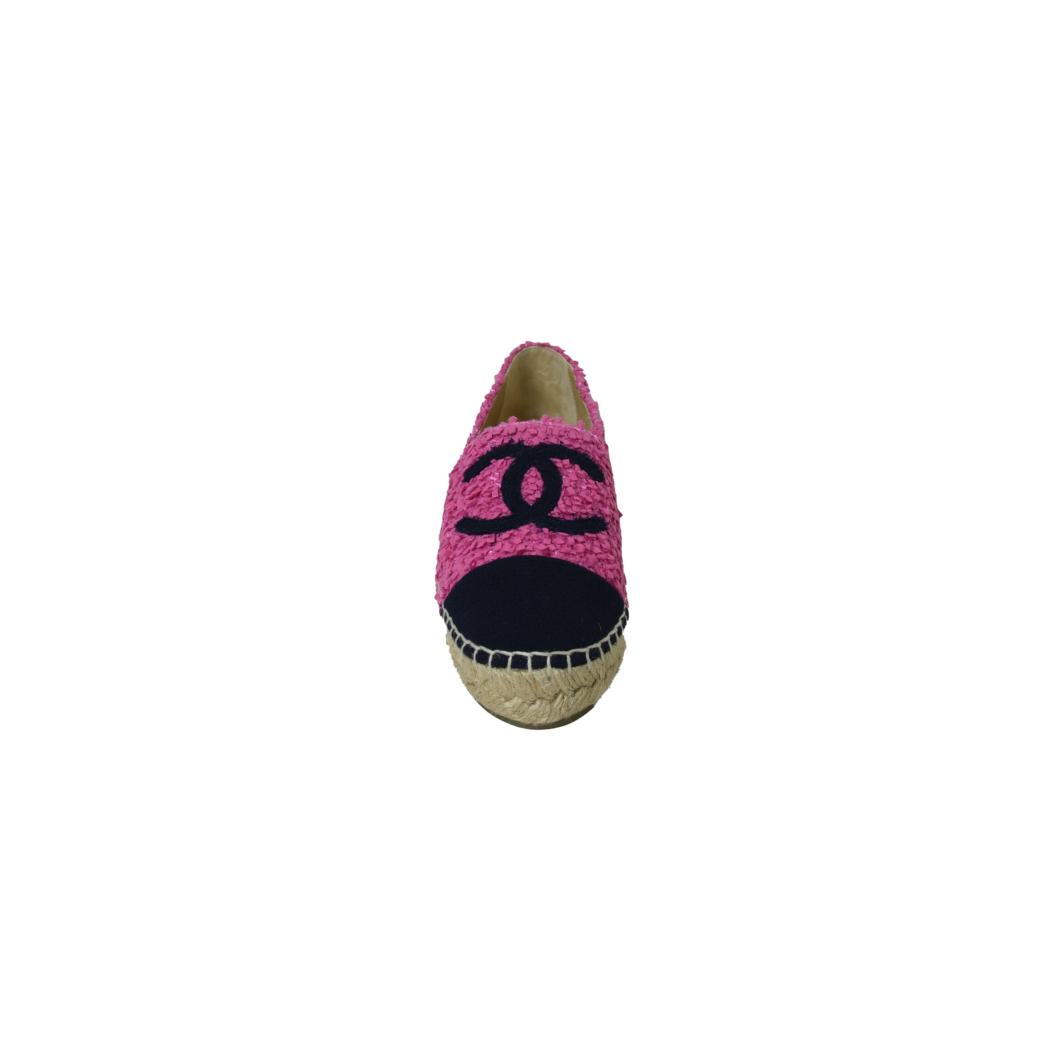 Chanel Tweed Espadrilles Dark Pink Navy - 4