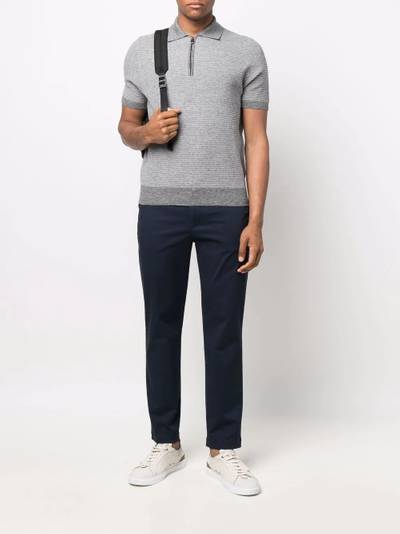 Canali cotton zip-up polo shirt outlook