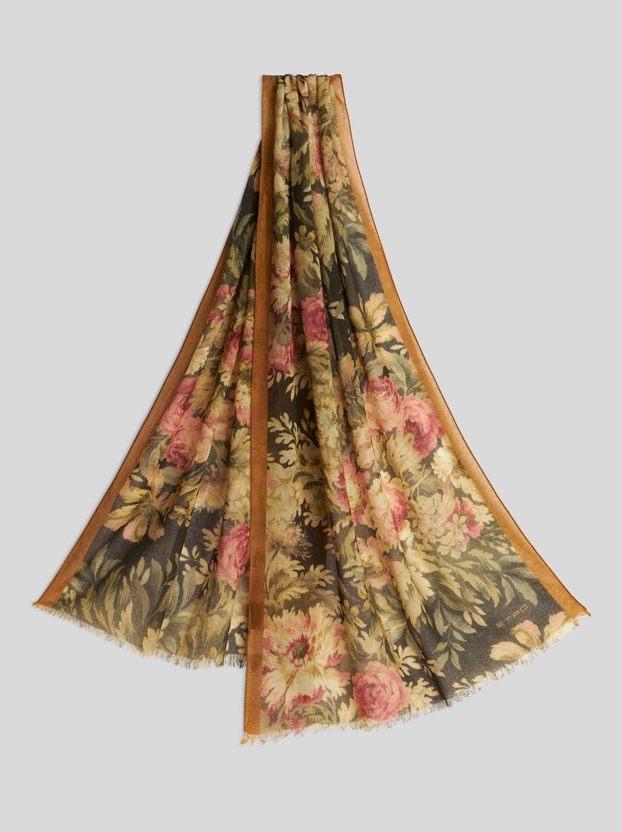 FLORAL CASHMERE SCARF - 1