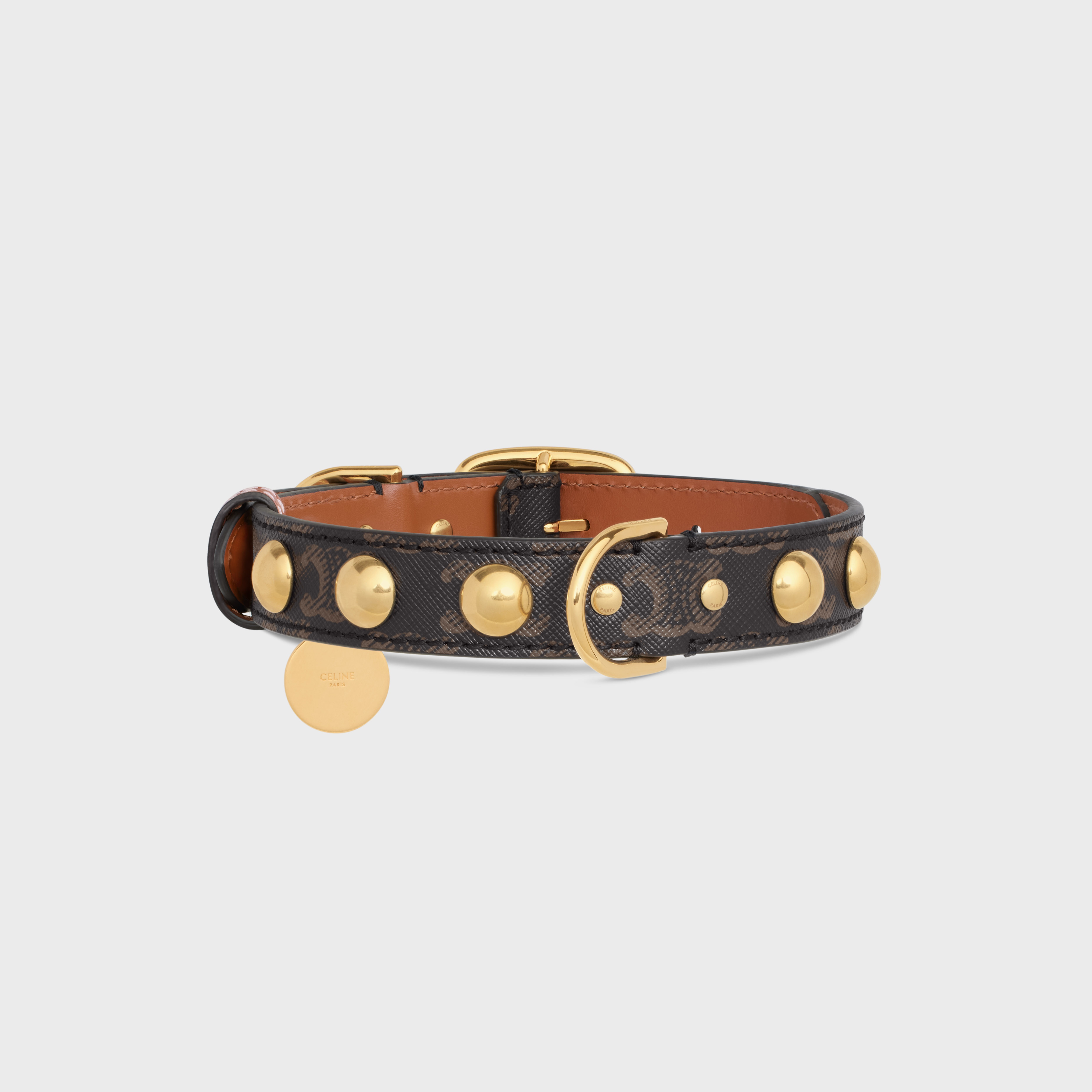 Large Medium Dog Collar in Triomphe Canvas and Calfskin - 3