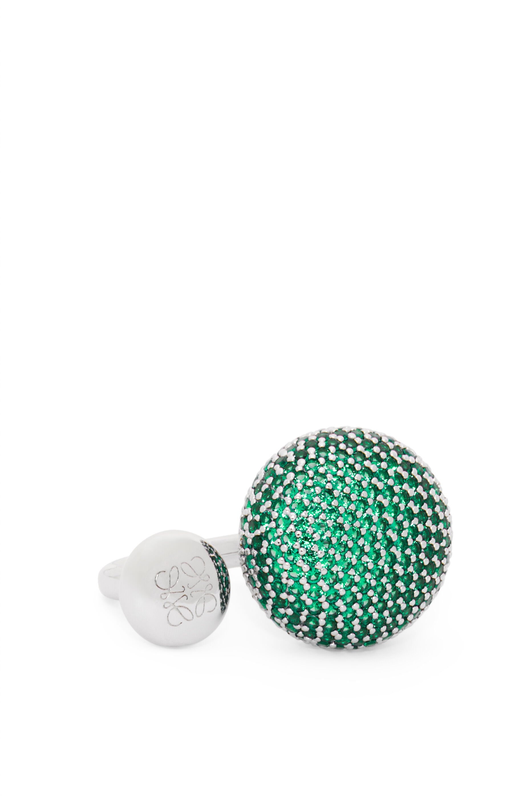 Anagram Pebble ring in sterling silver and crystals - 4