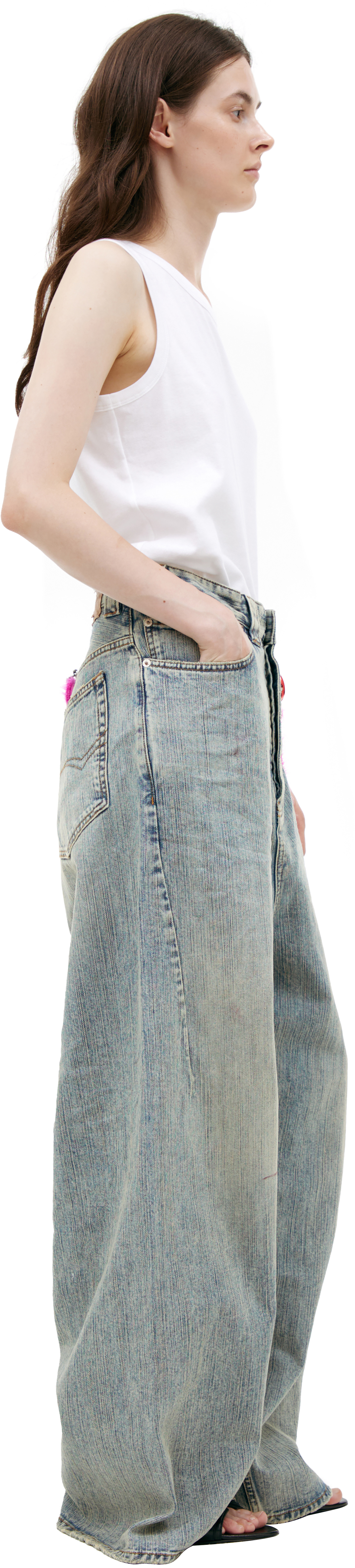 WIDE JEANS WITH KEYCHAIN - 2