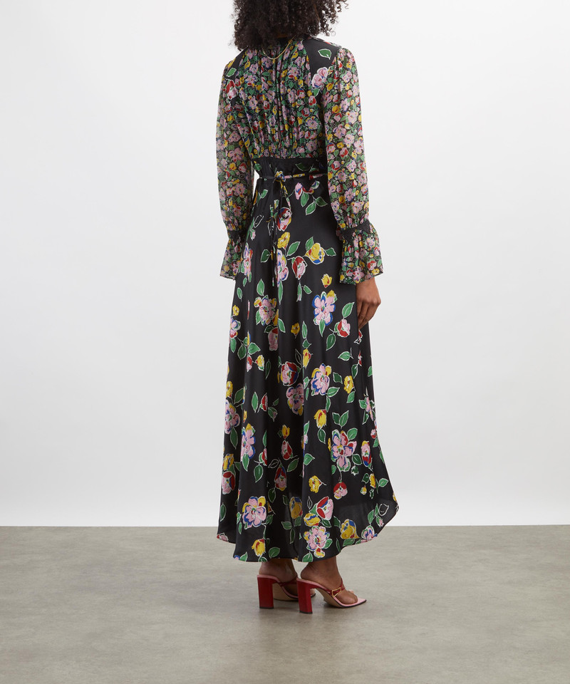 Arlena Kimmie Mix Black Silk-Satin Dress 4