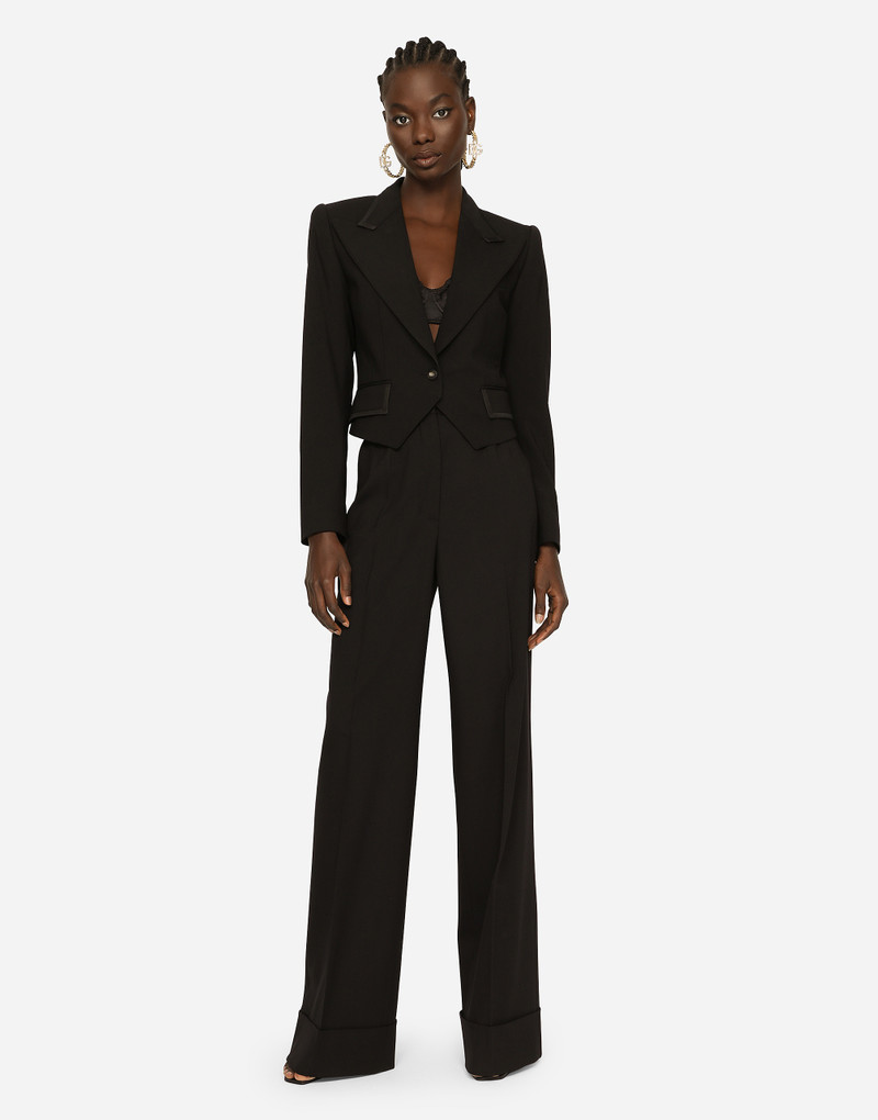 Dolce & Gabbana Woolen palazzo pants with turn-ups outlook