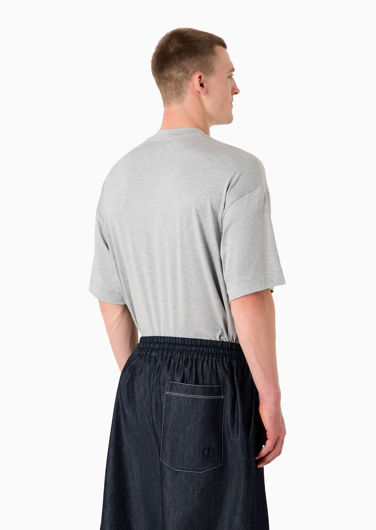 Stretch-silk crew-neck T-shirt - 3