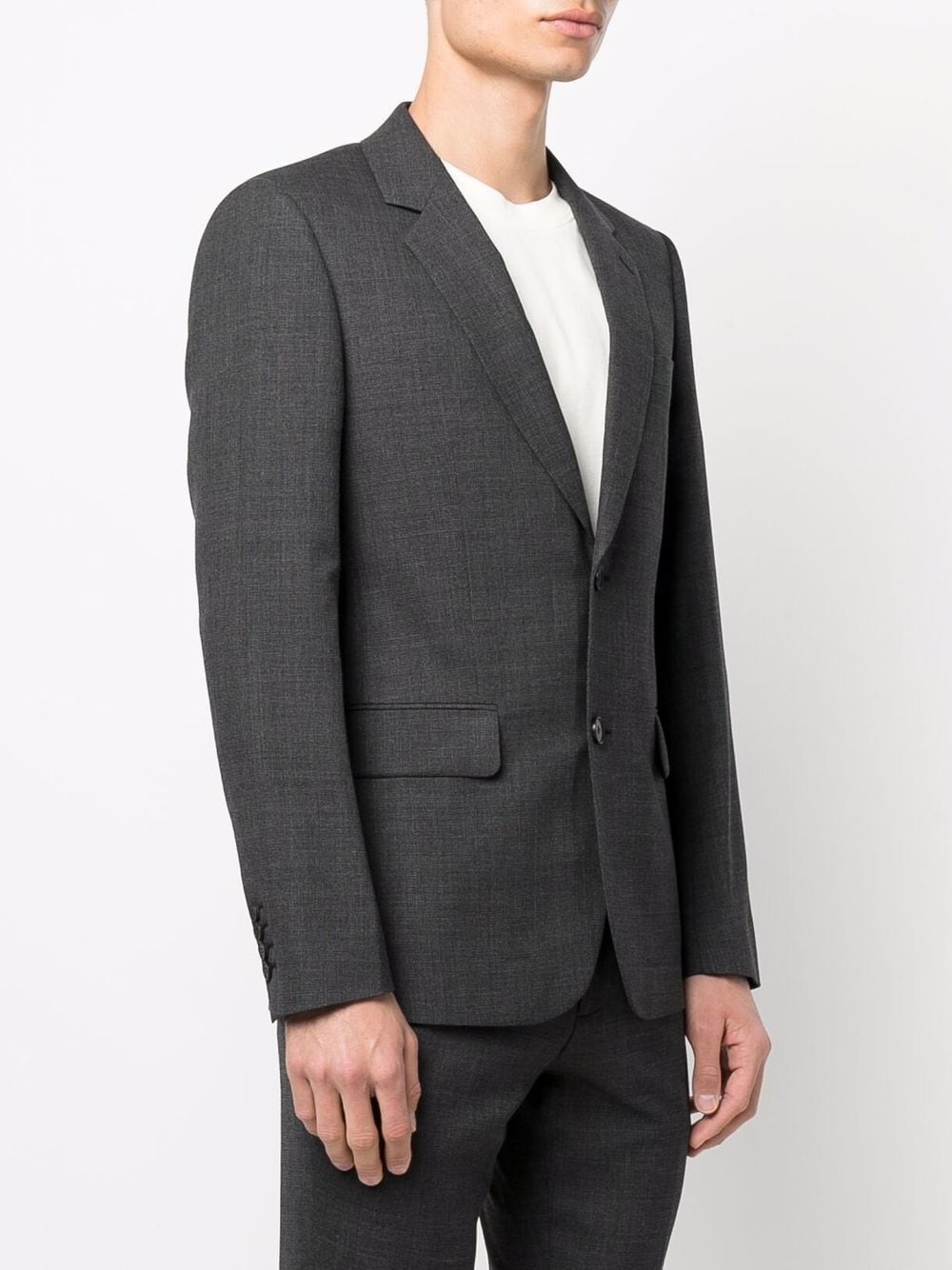 single-breasted wool suit jacket - 3