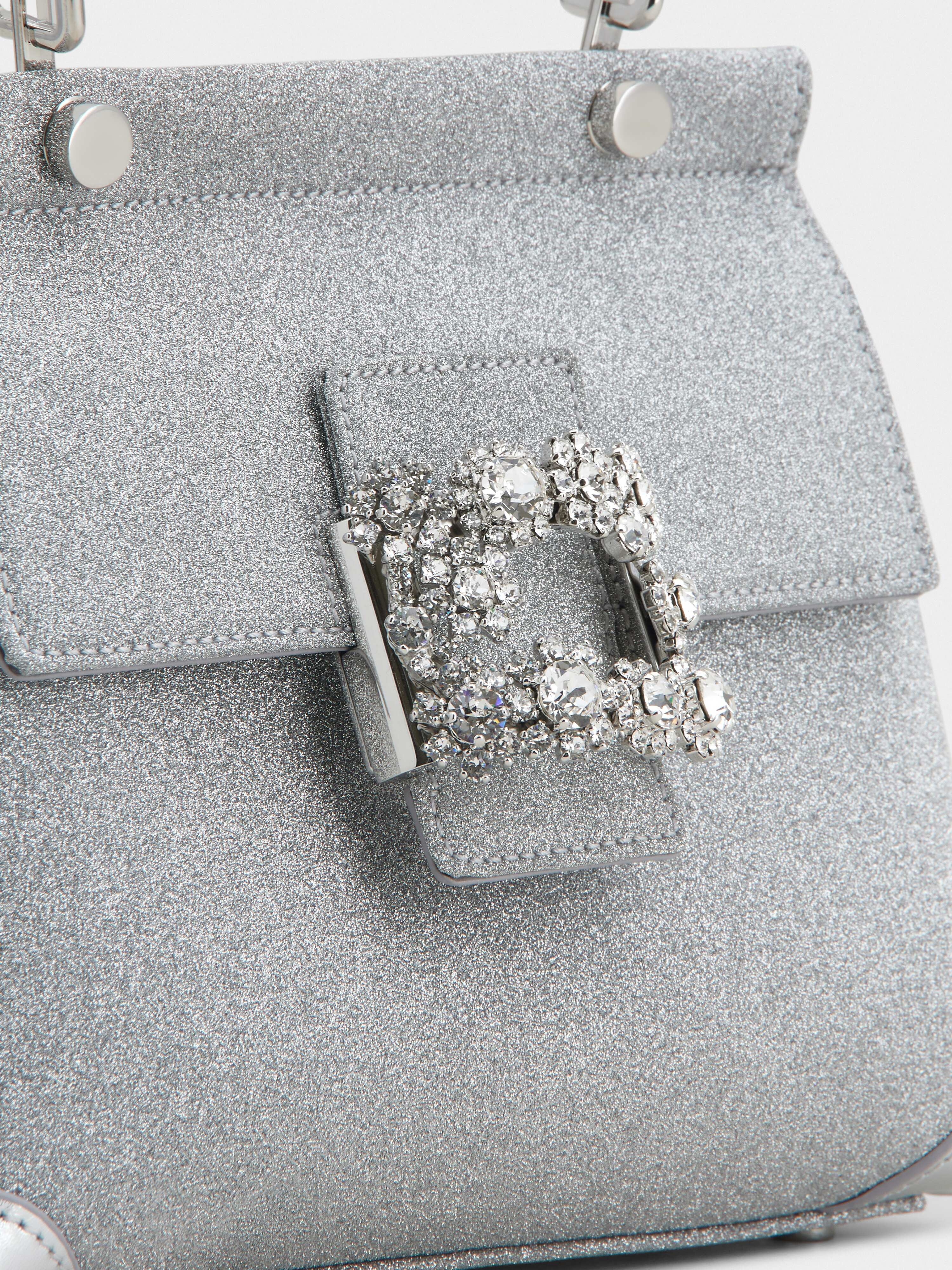 Viv' Cabas Flower Strass Buckle Mini Bag in Fabrics - 9