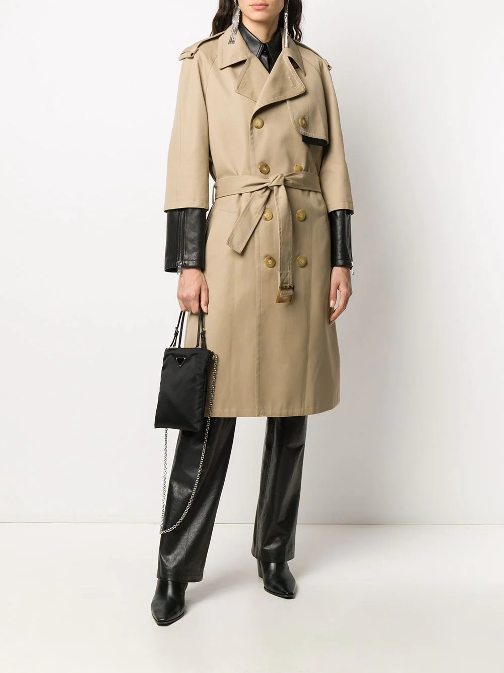 two-tone trench coat - 2