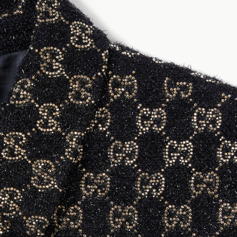 Embroidered wool tweed lamé jacket 5
