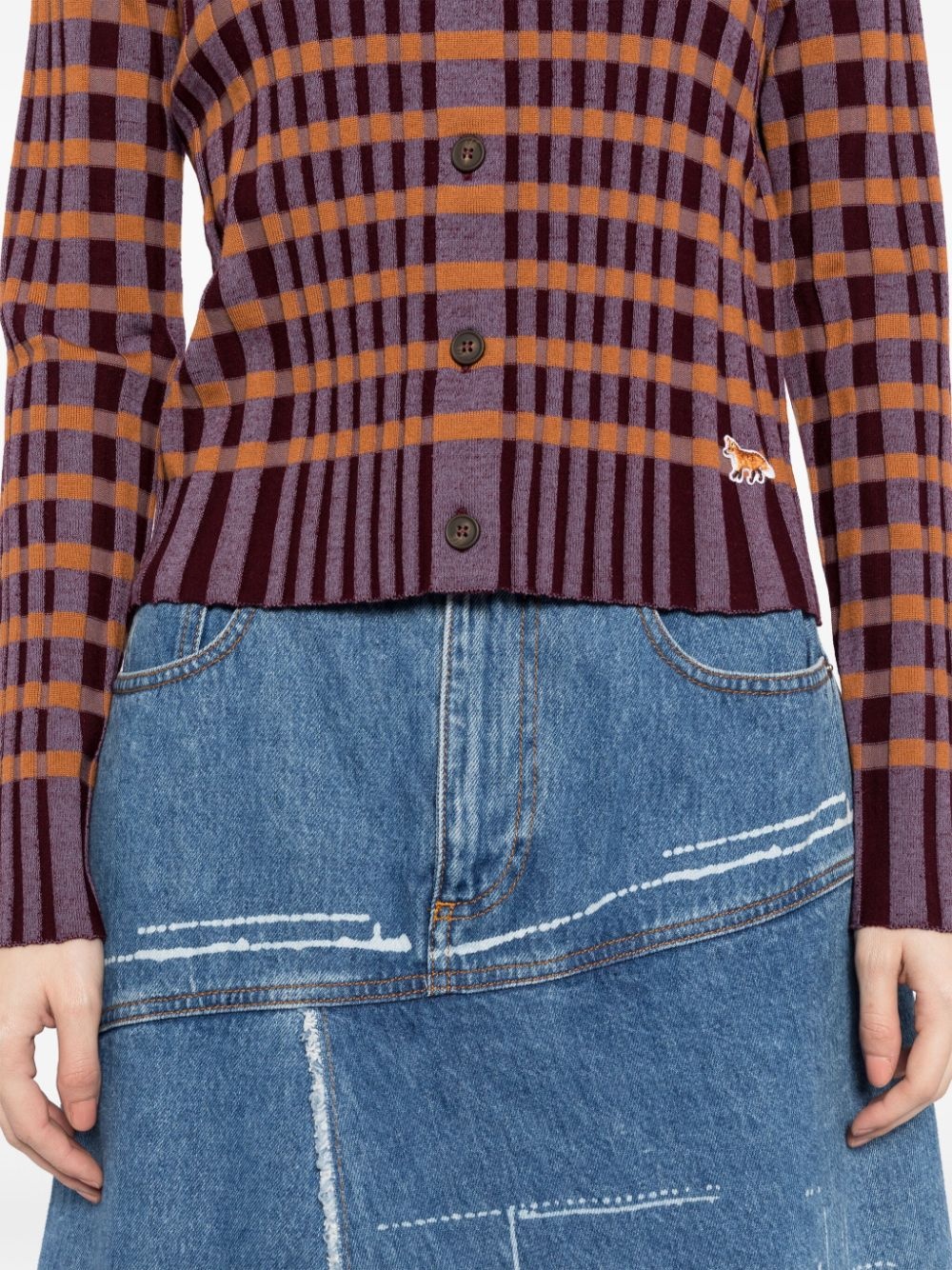 checked knitted shirt - 5
