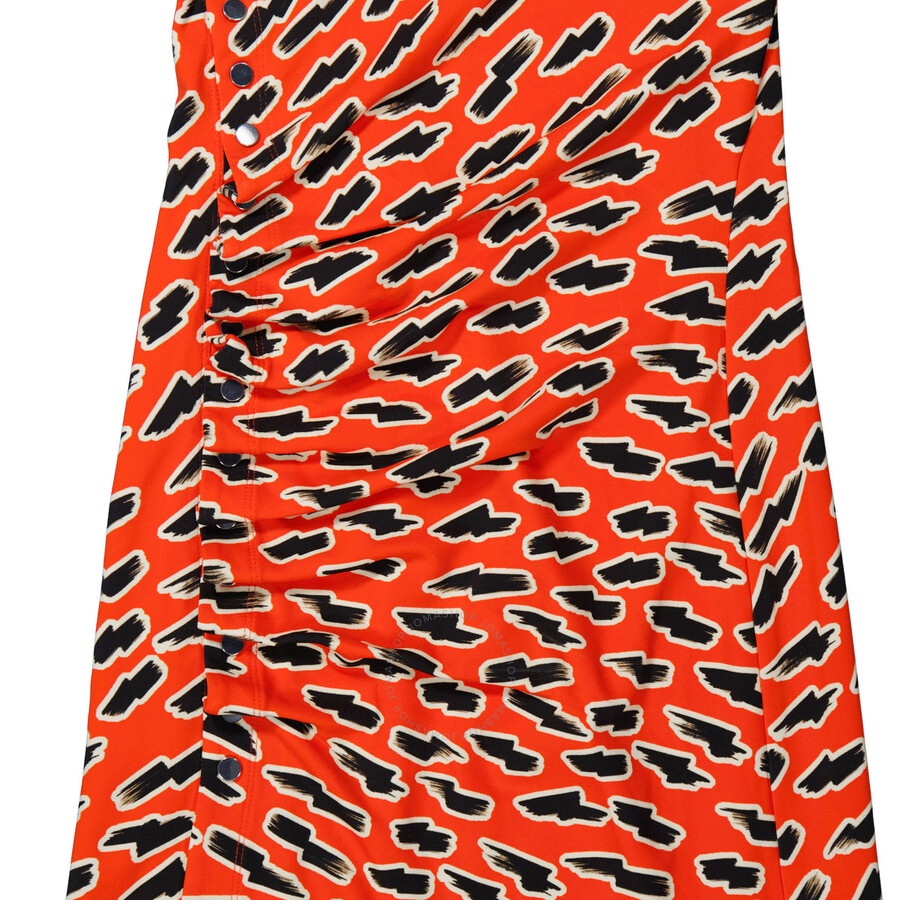 Rabanne Ladies Red Flash Side Drape Printed Mini Dress - 7