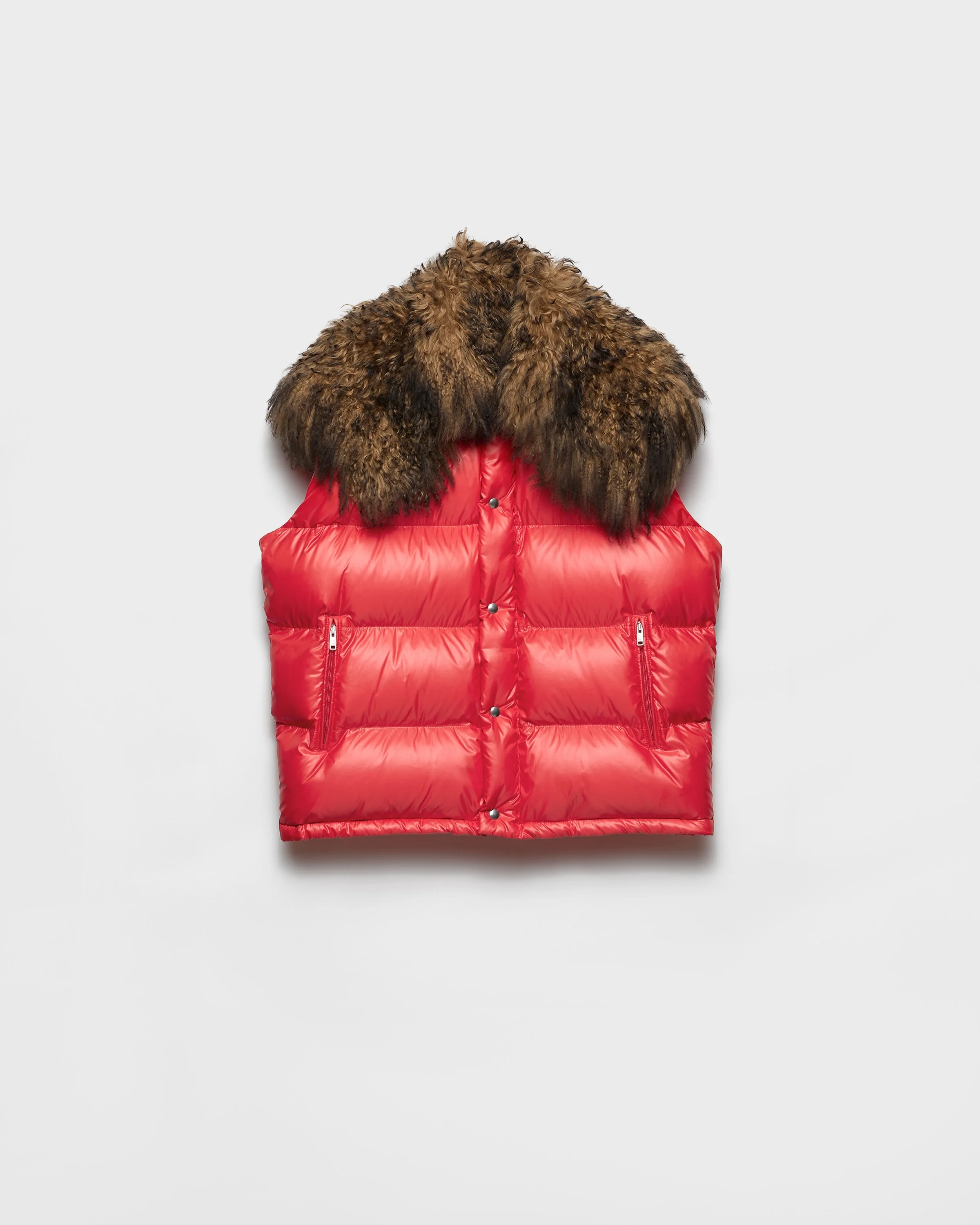 Re-Nylon and shearling down vest - 1