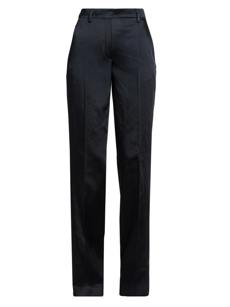 Women's Pulla Cotton-Blend High-Rise Straight-Leg Trousers - Black 1