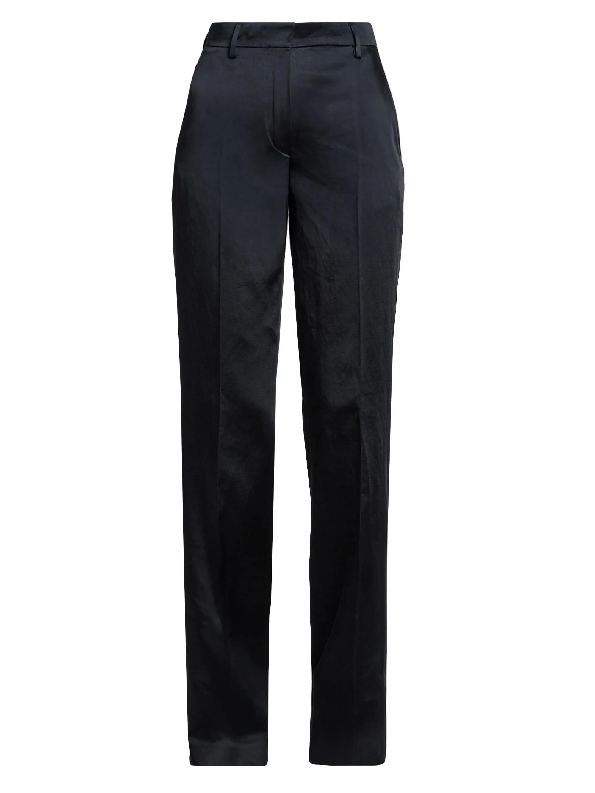Women's Pulla Cotton-Blend High-Rise Straight-Leg Trousers - Black - 1