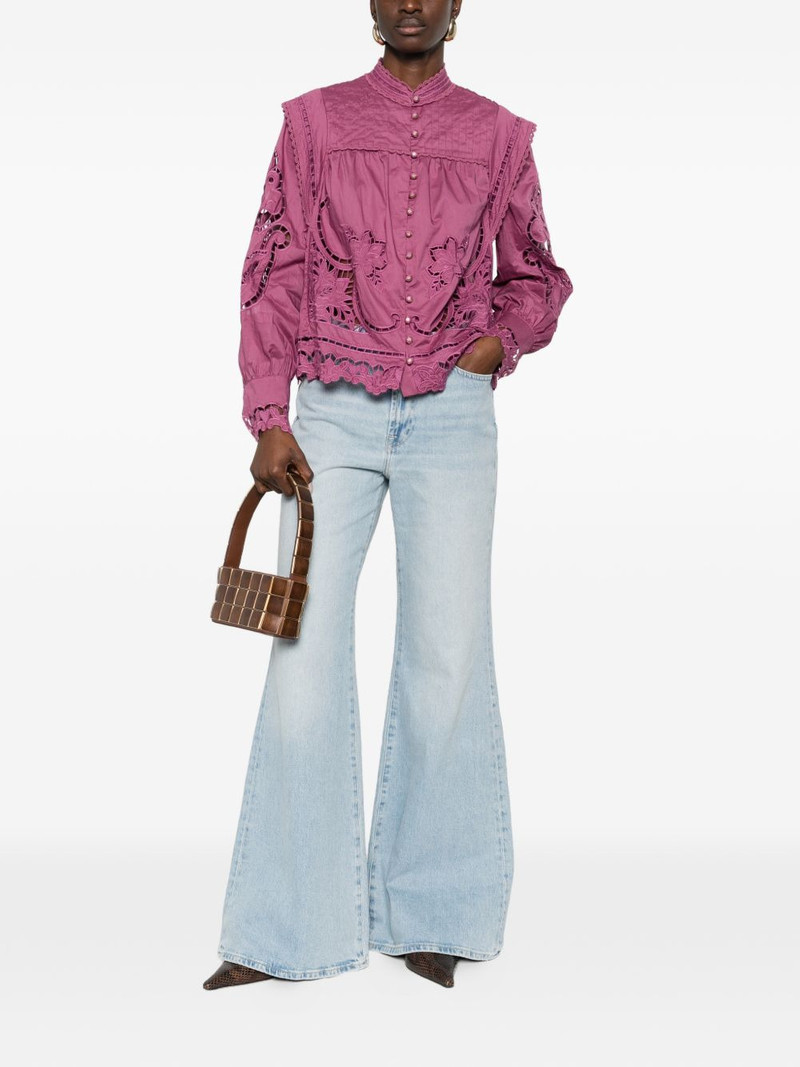 FARM RIO floral-cut-out scalloped shirt outlook