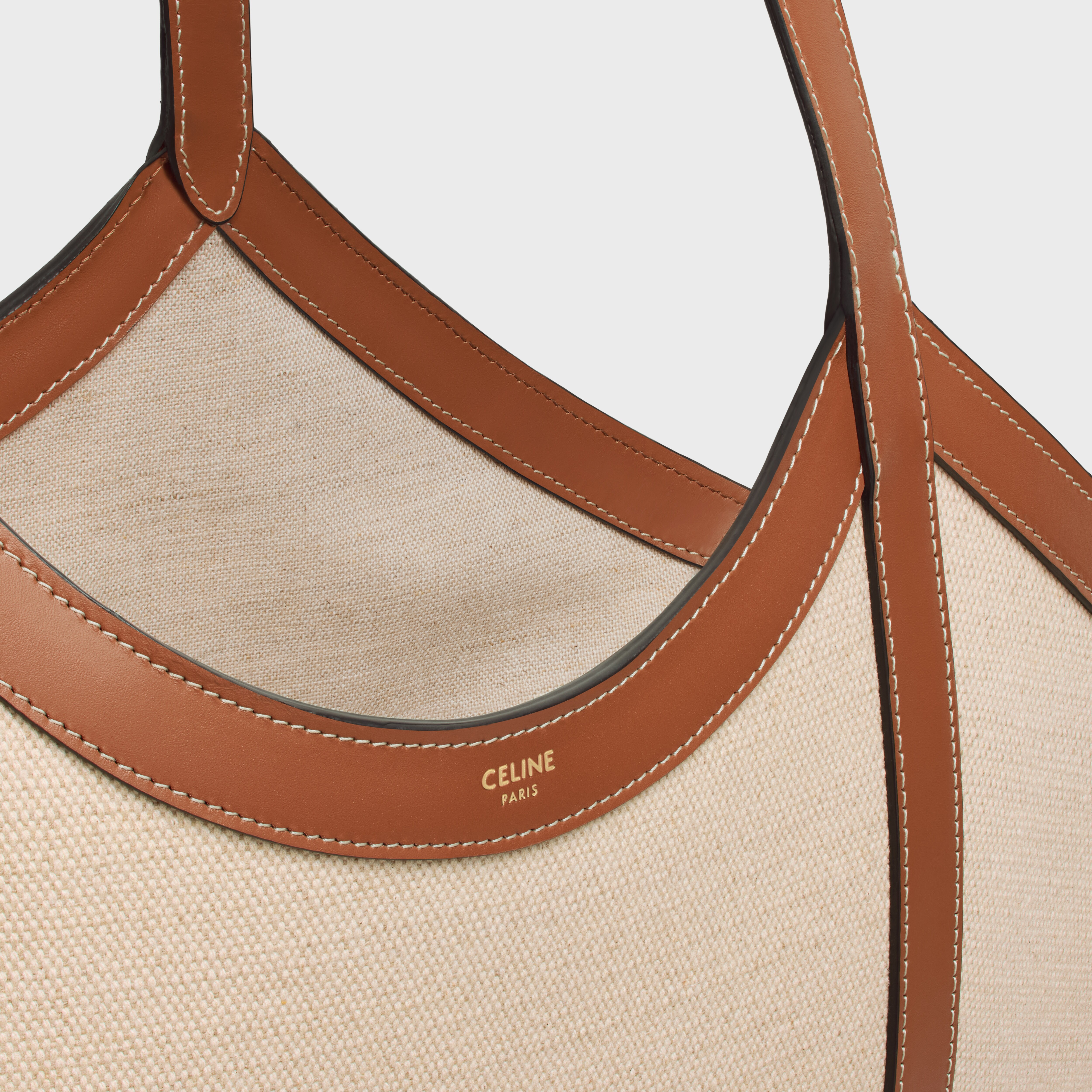 LARGE CABAS IN TEXTILE WITH ANCHOR EMBROIDERY AND CALFSKIN - 4
