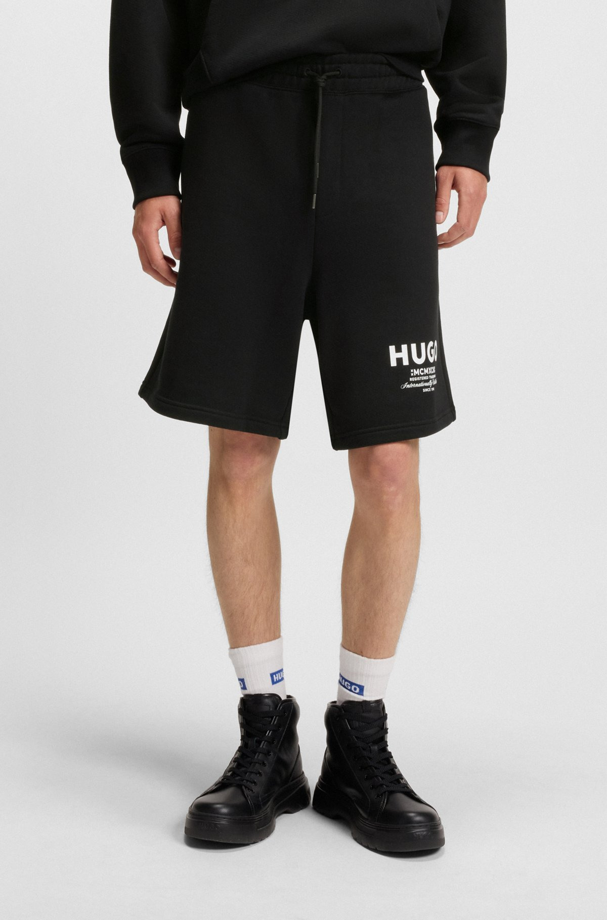 LOOSE-FIT SHORTS IN COTTON TERRY WITH LOGO PRINT - 2