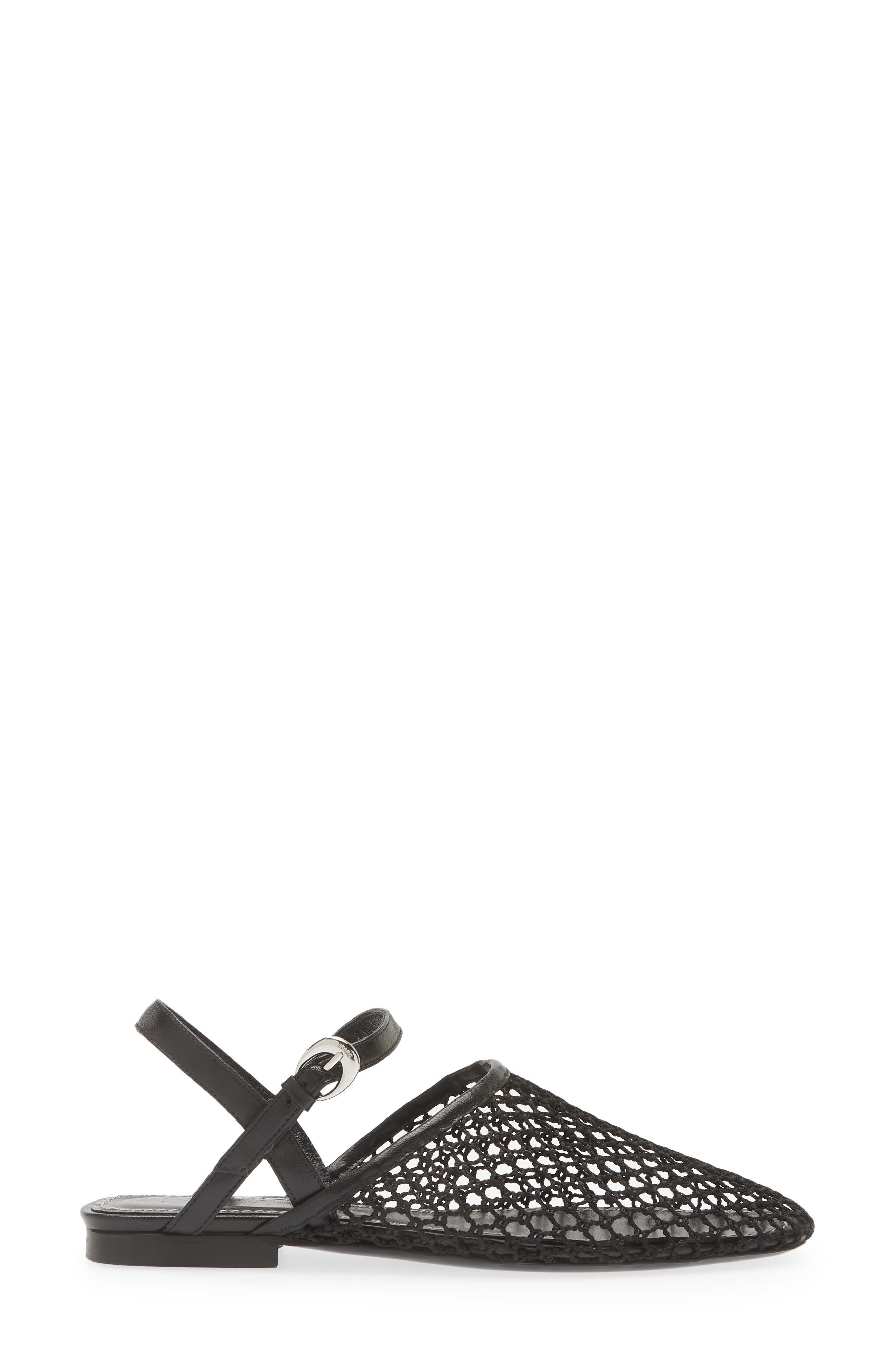 STAUD Rete Slingback Flat in Black Netting at Nordstrom - 3