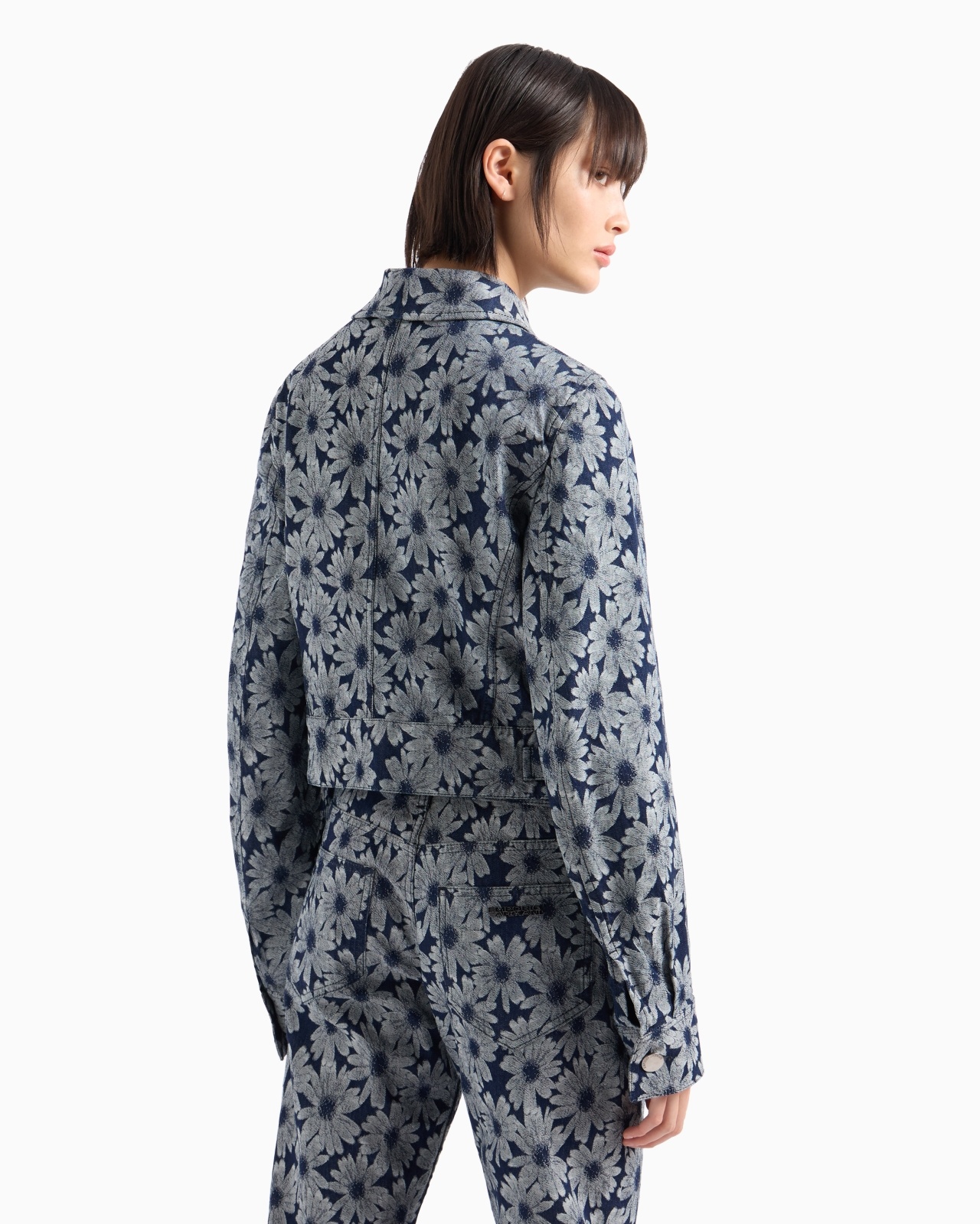 ASV DENIM JACKET WITH ALL-OVER JACQUARD DAISIES FROM THE PEACE CAPSULE COLLECTION - 3