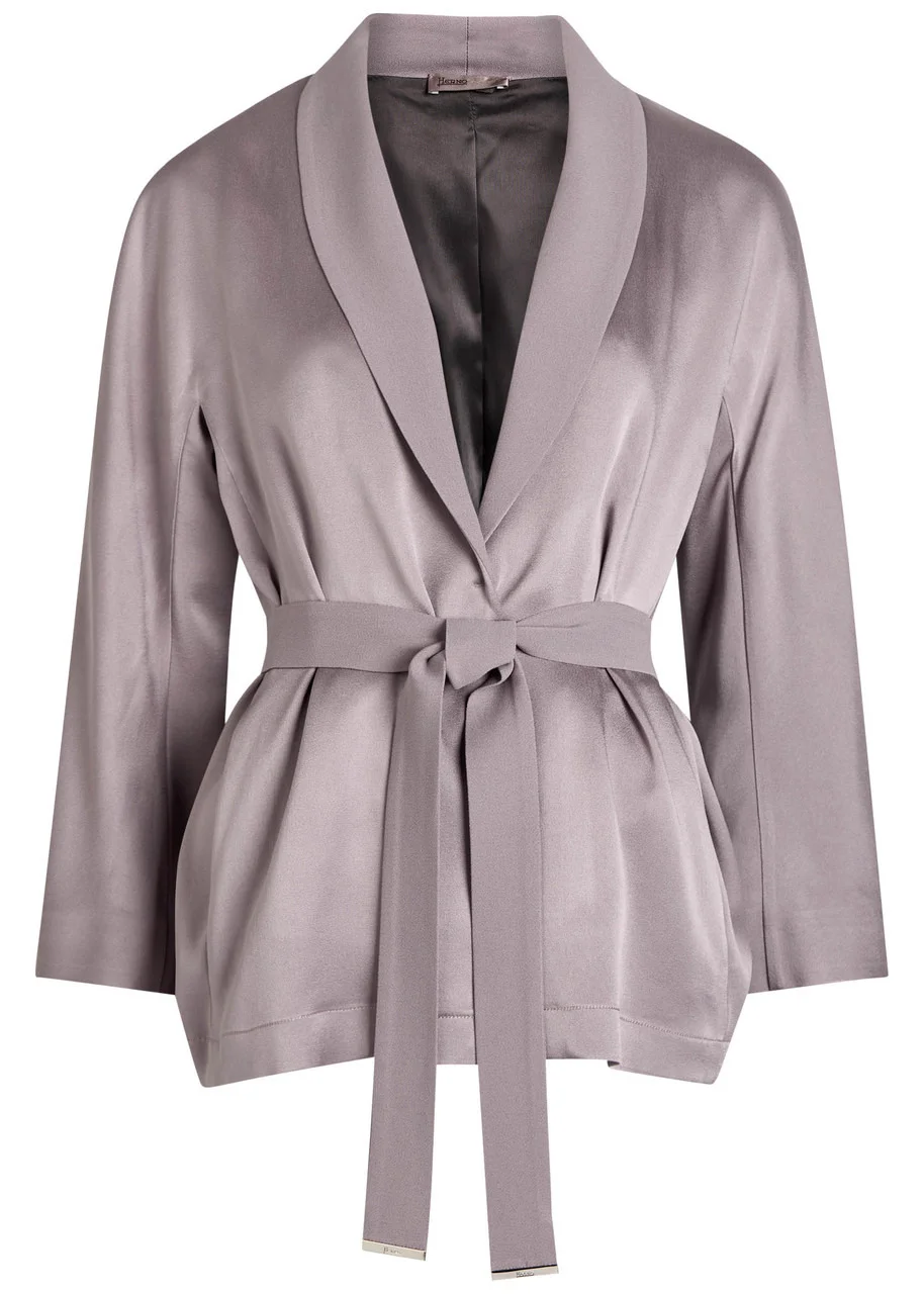 Herno Belted Satin Blazer - 1