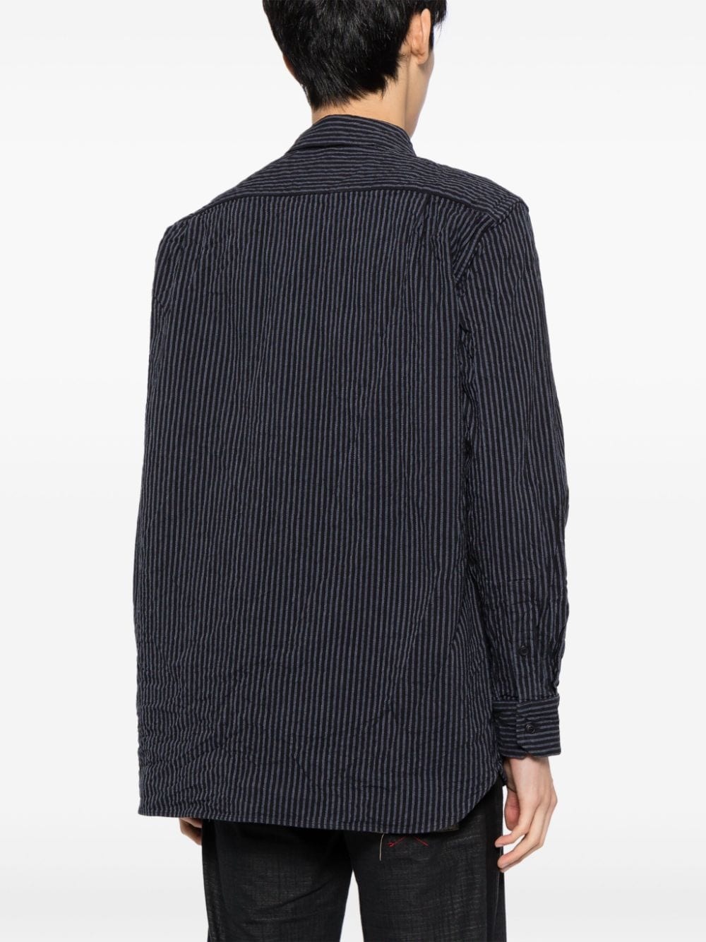 striped long-sleeve cotton shirt - 4